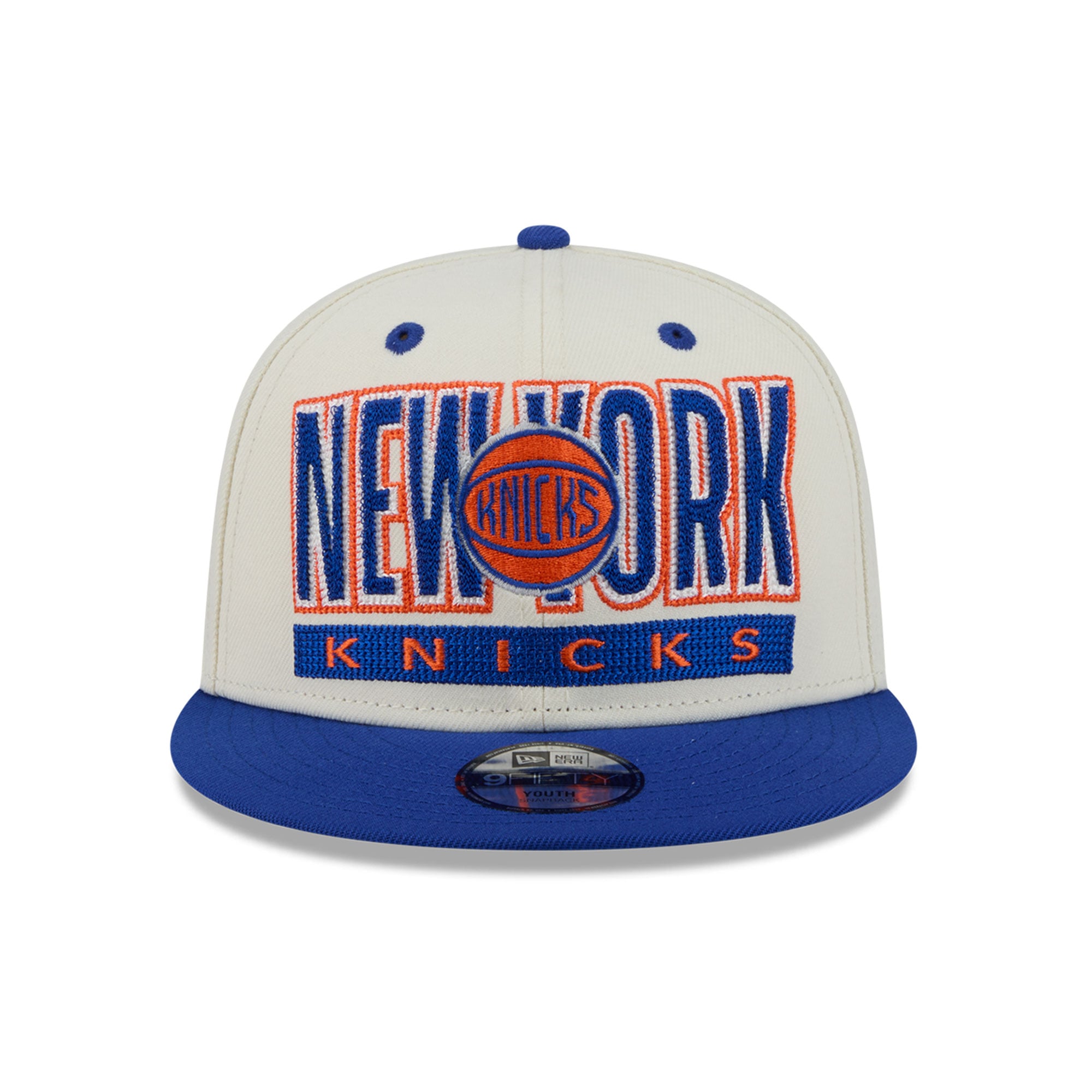 Casquette snapback New Era Classic 9FIFTY crème/bleue pour jeunes des Knicks de New York