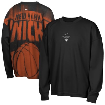  New York Knicks Nike Youth 2026 Standard Issue Pre-Game Performance Long Sleeve T-Shirt - Black