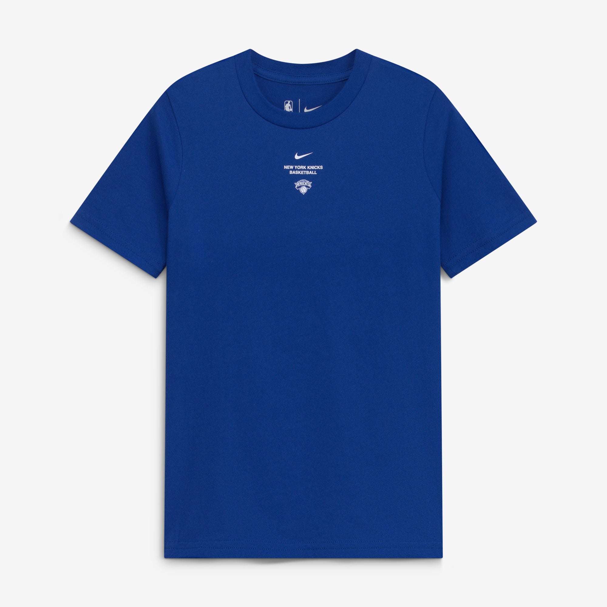 T-shirt d'entraînement Nike bleu pour jeunes New York Knicks 2026, édition standard