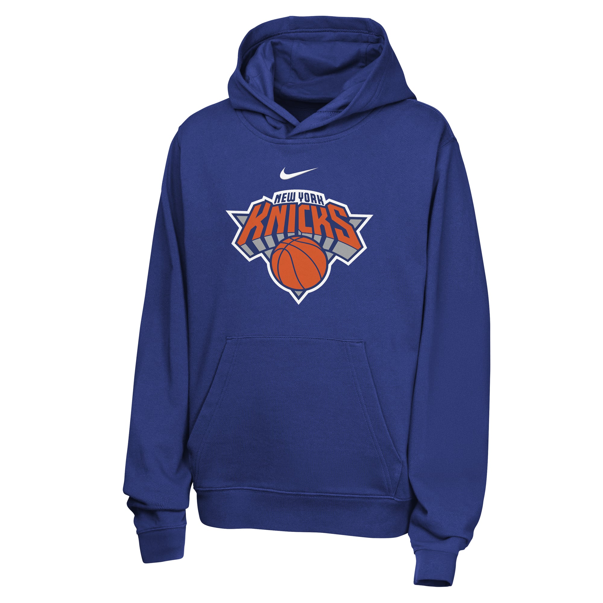 Sweat à capuche Nike New York Knicks Essential Logo Club pour enfant, gris chiné