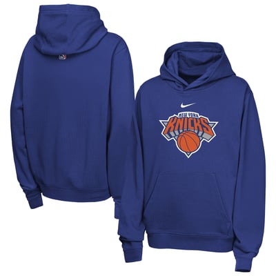 New York Knicks Nike Youth Essential Logo Club Hoodie - Blue