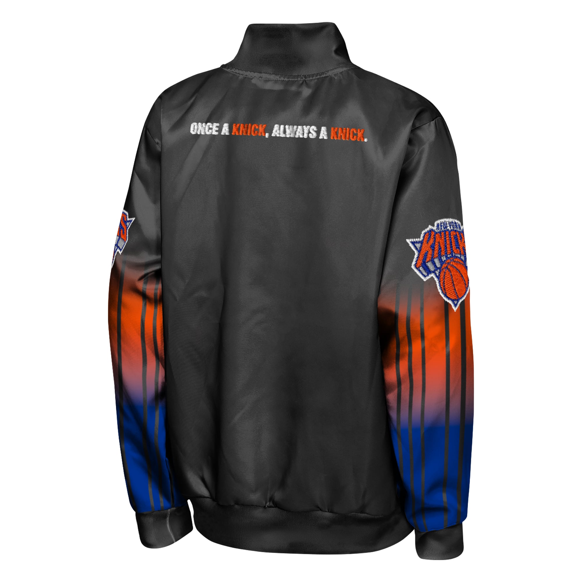 Veste légère en satin noir Youth Outerstuff New York Knicks Statement Edition à boutons-pression
