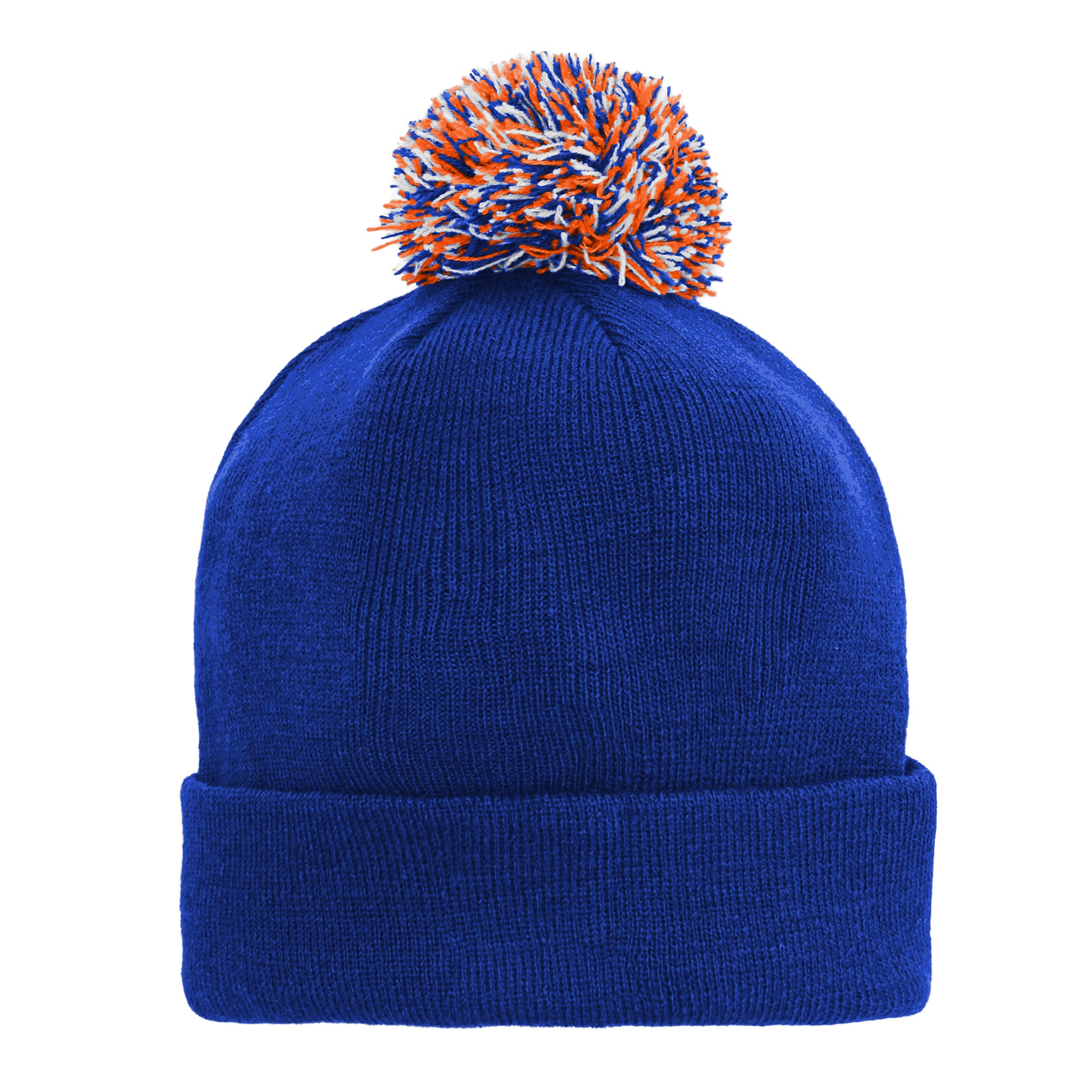 Bonnet tricoté à revers bleu New York Knicks pour enfant Outerstuff avec pompon