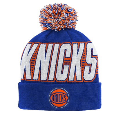 New York Knicks Outerstuff Youth Cuffed Knit Hat with Pom - Blue