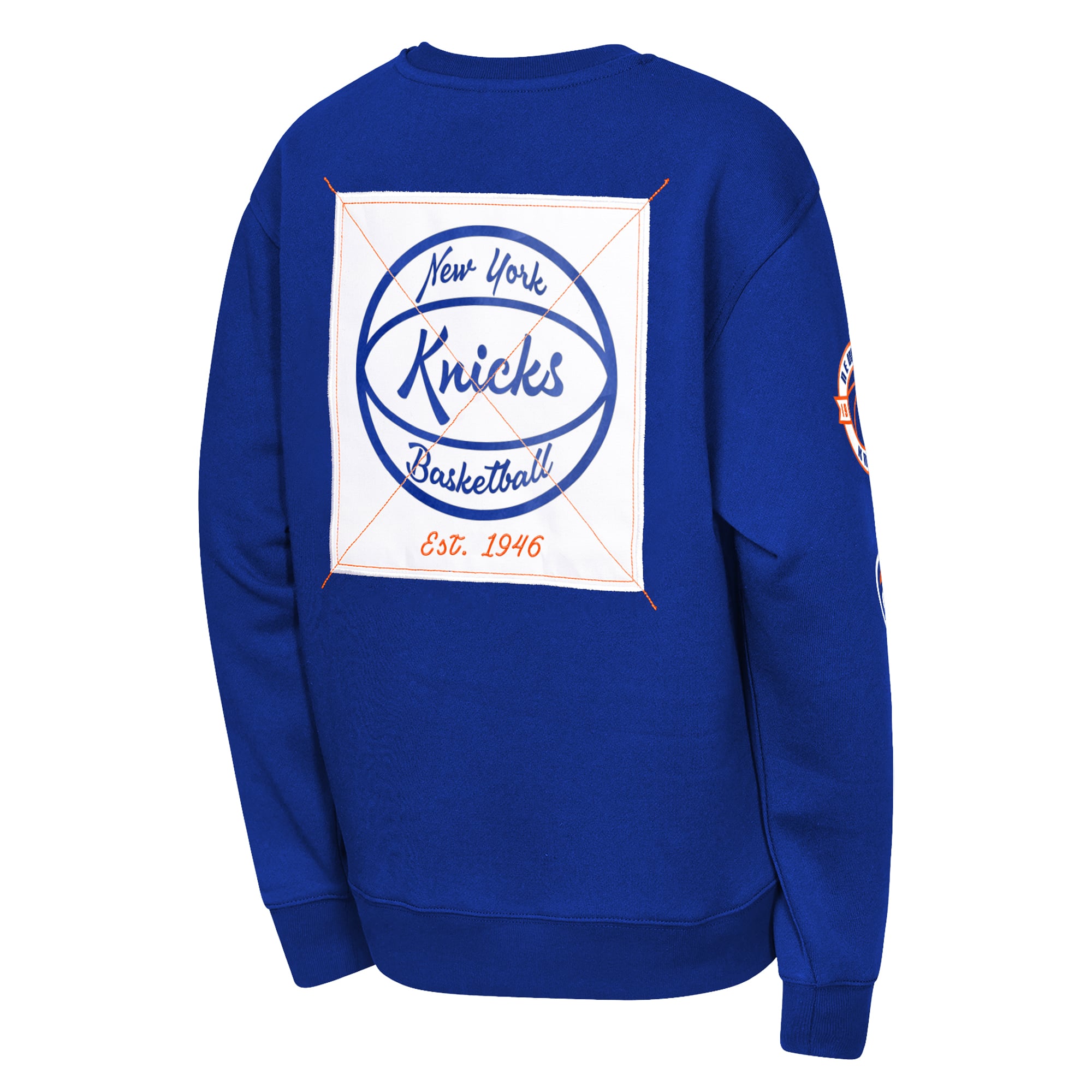 Sweat-shirt d'honneur bleu New York Knicks pour jeunes de la marque Outerstuff.