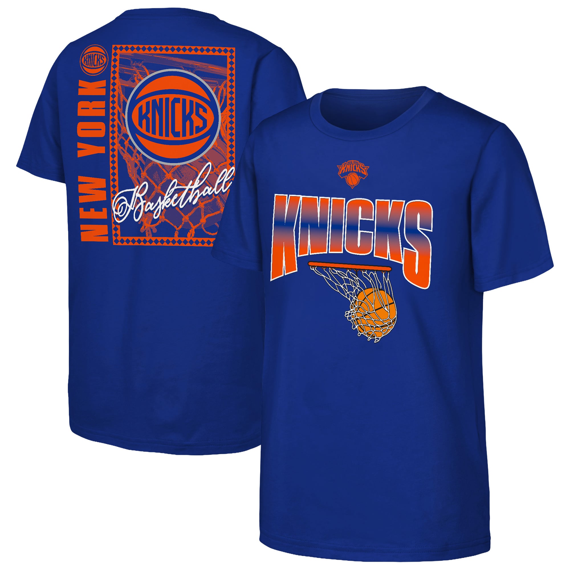 T-shirt The Replay bleu des New York Knicks pour jeunes de la marque Outerstuff