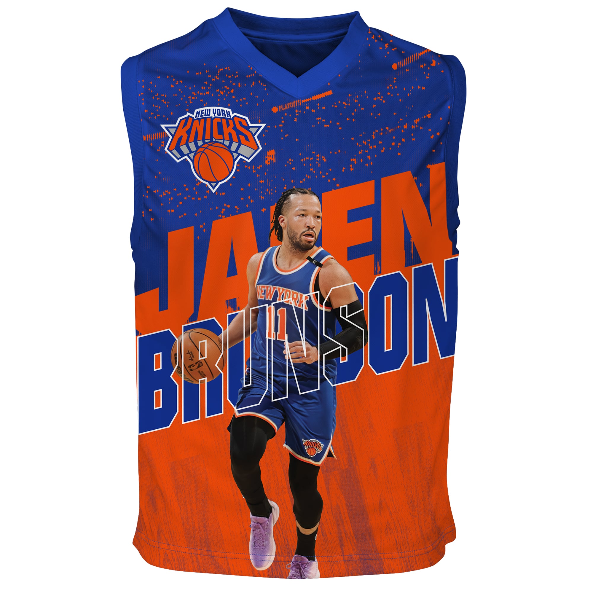 Maillot de jeu iconique bleu Jalen Brunson New York Knicks pour jeunes Outerstuff