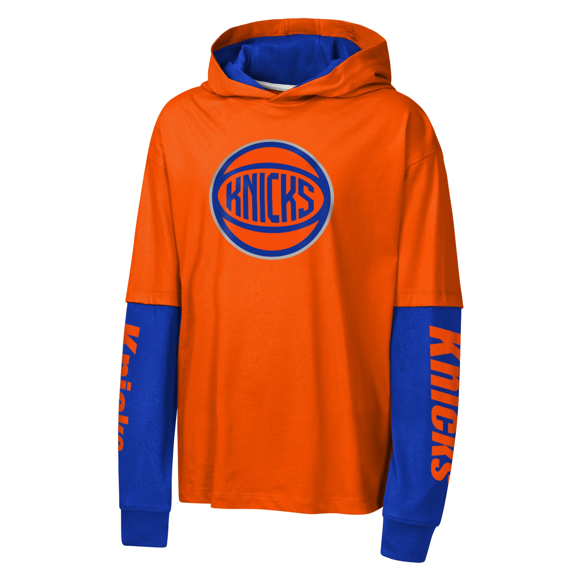 T-shirt à capuche oversize en faux nickel orange New York Knicks pour jeunes Outerstuff