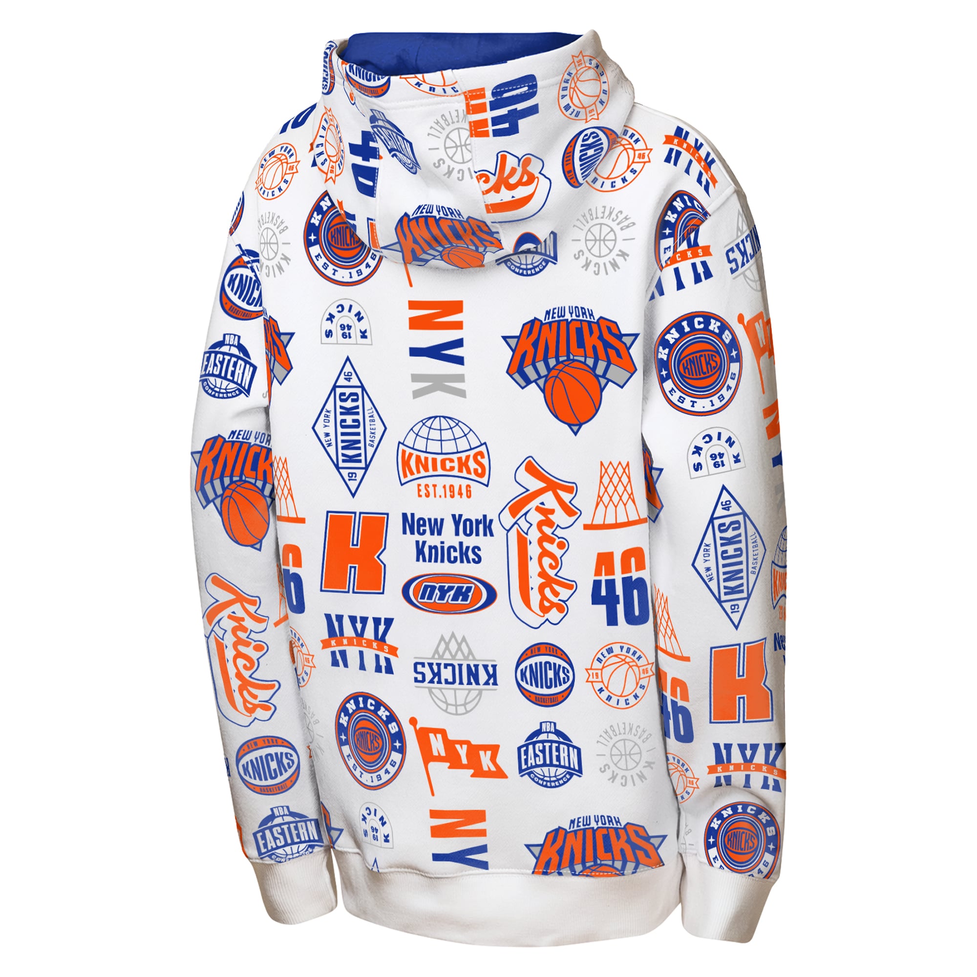 Sweat à capuche intégral blanc New York Knicks 3-and-D pour jeunes de la marque Outerstuff
