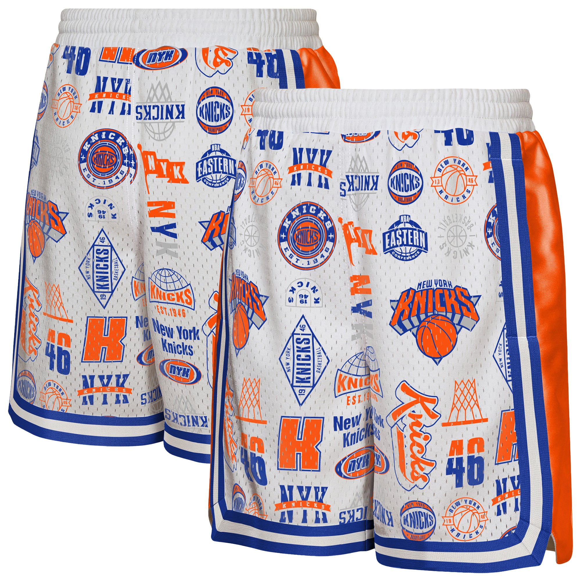 Short de basketball blanc Youth Outerstuff New York Knicks Ball Hog Dazzle