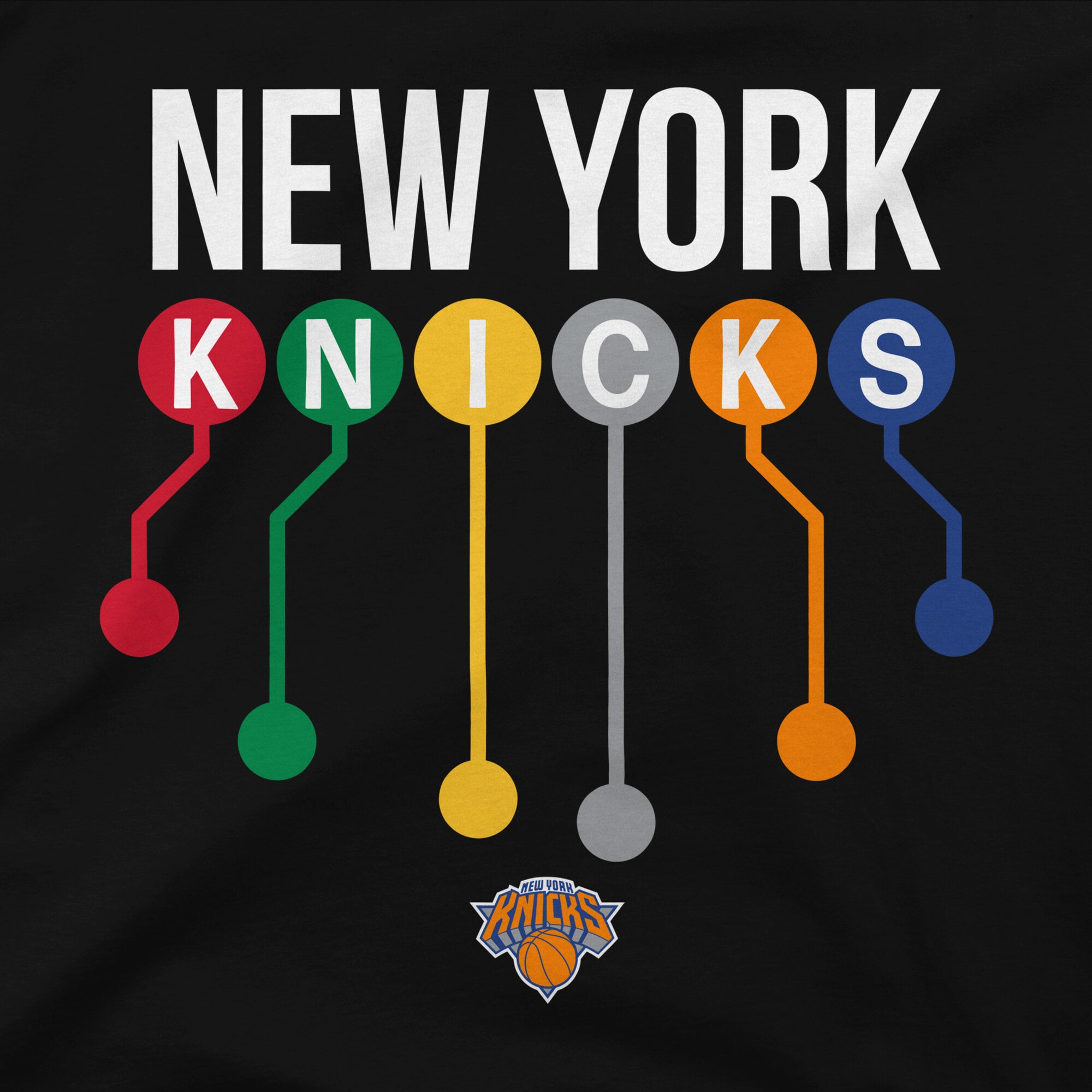 Youth Stadium Essentials Black New York Knicks Subway Lines T-Shirt