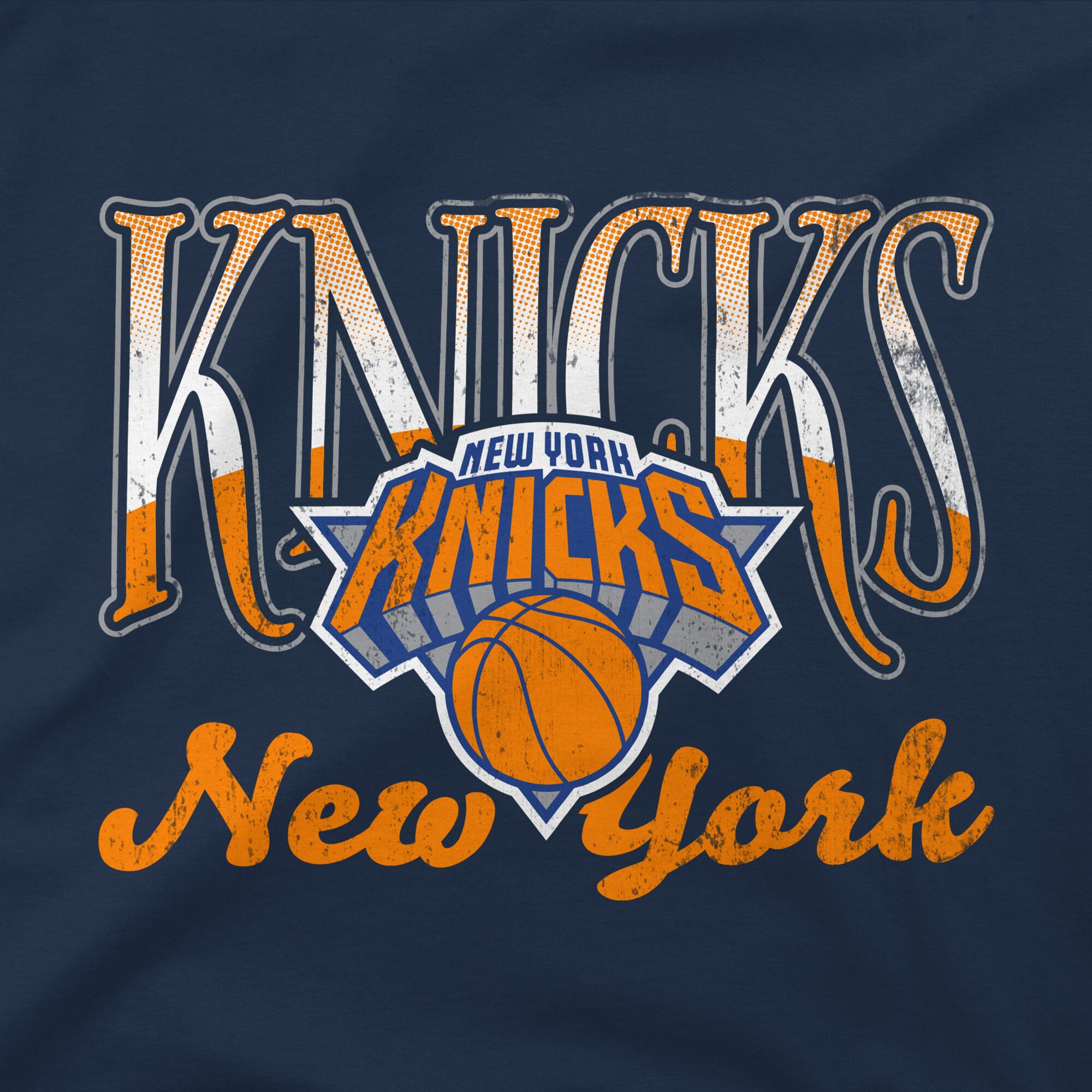 Youth Stadium Essentials Navy New York Knicks Sky High T-Shirt