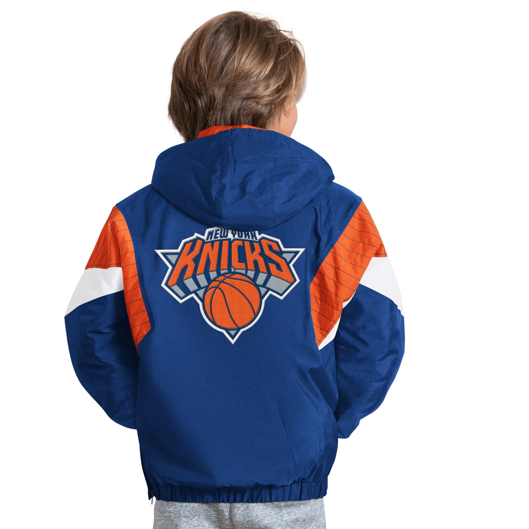 Veste à capuche demi-zip Starter bleue New York Knicks pour jeunes