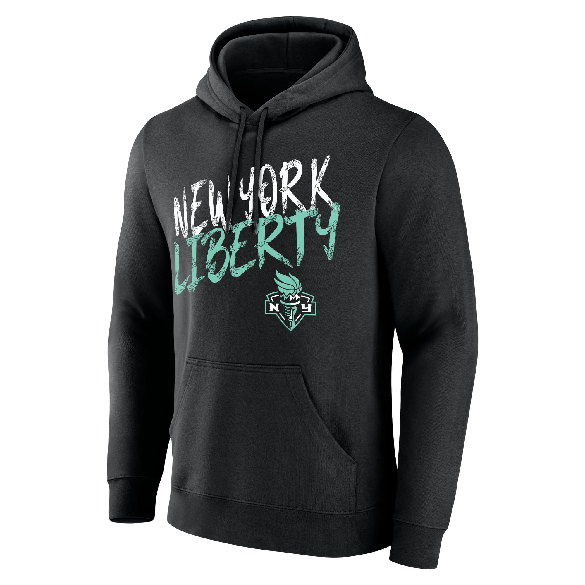 Sweat à capuche noir pour homme New York Liberty Hustle personnalisé avec nom et numéro