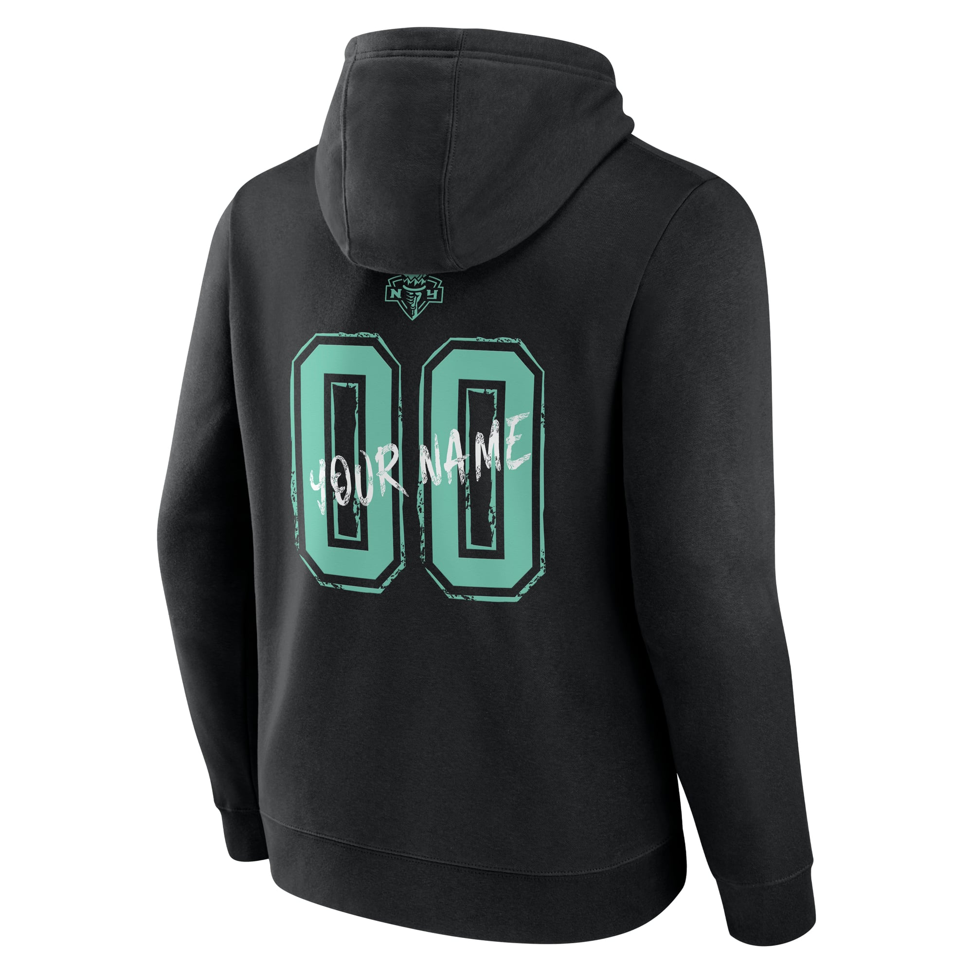 Sweat à capuche noir pour homme New York Liberty Hustle personnalisé avec nom et numéro