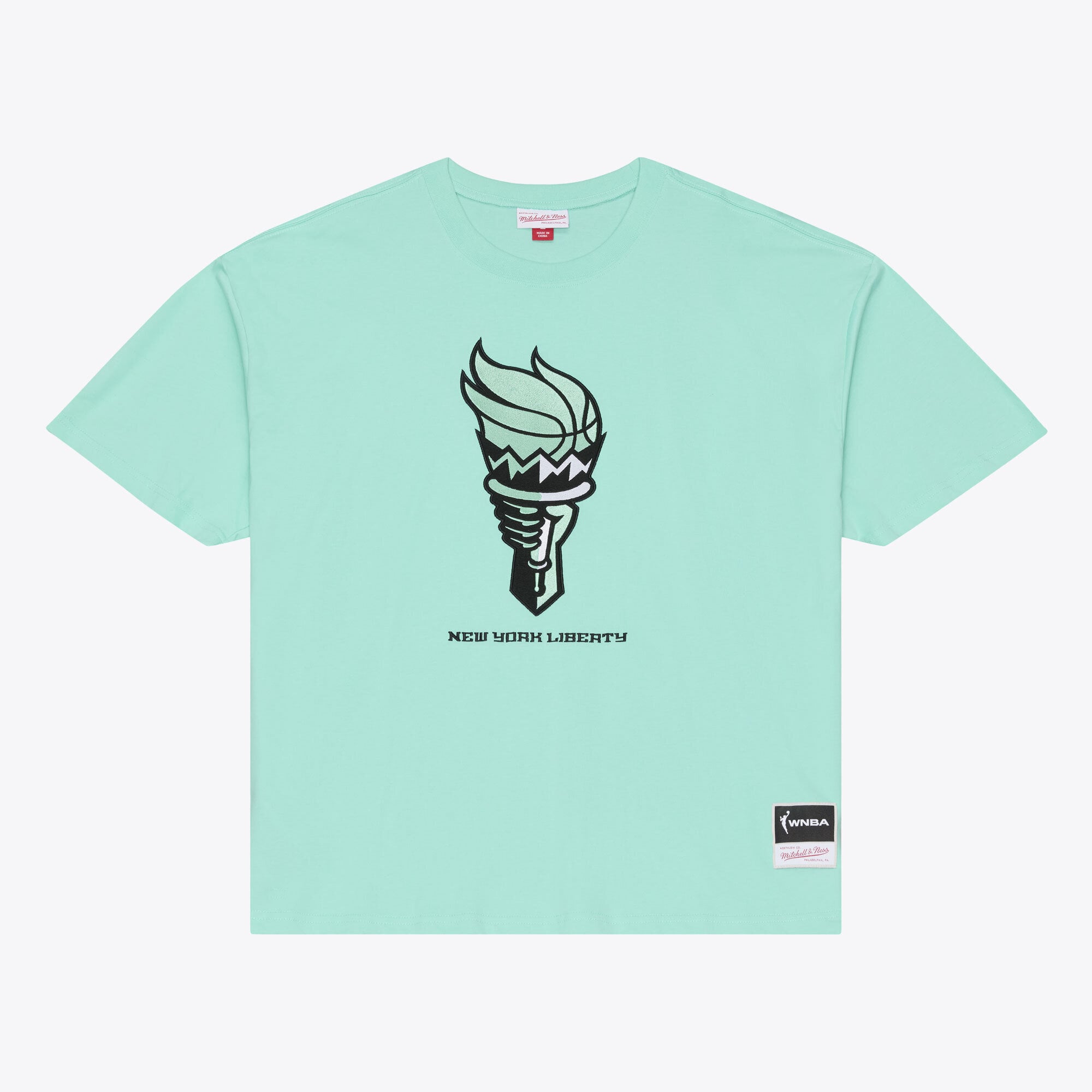 Men's Mitchell & Ness Mint New York Liberty Logo Boxy T-Shirt