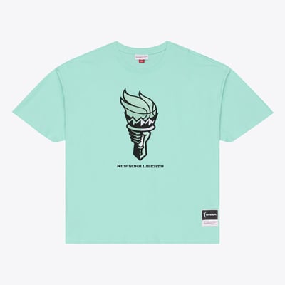 New York Liberty Mitchell & Ness Logo Boxy T-Shirt - Mint
