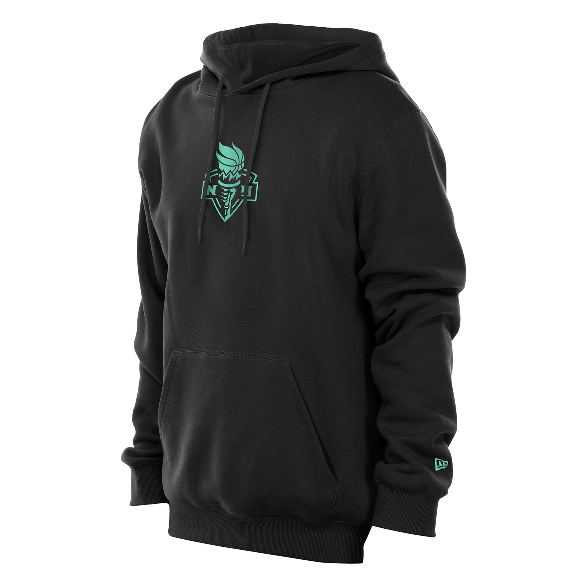 Sweat à capuche New Era noir pour homme avec logo Liberty de York sur le devant et au dos
