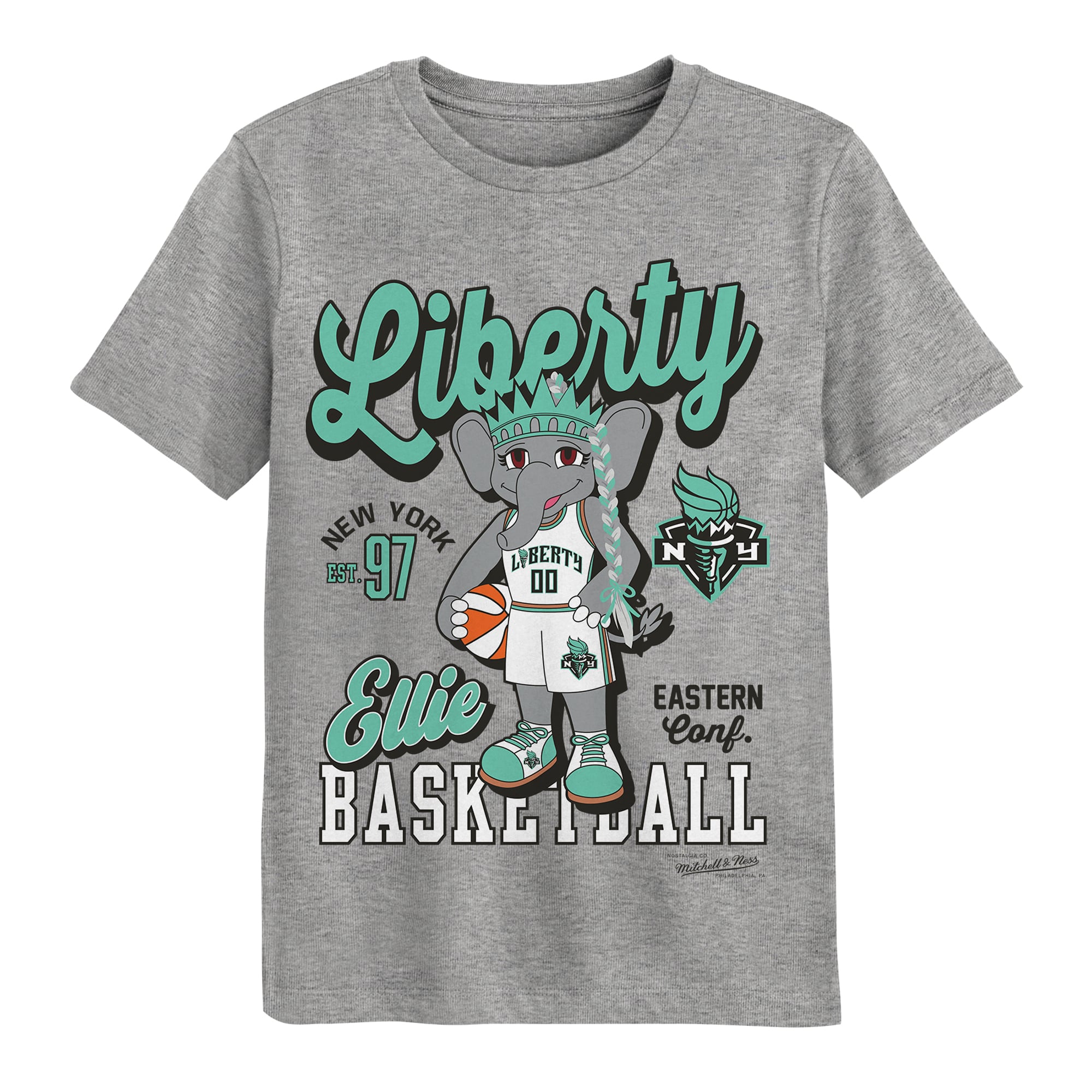 Preschool Mitchell & Ness  Heather Gray New York Liberty That Girl T-Shirt