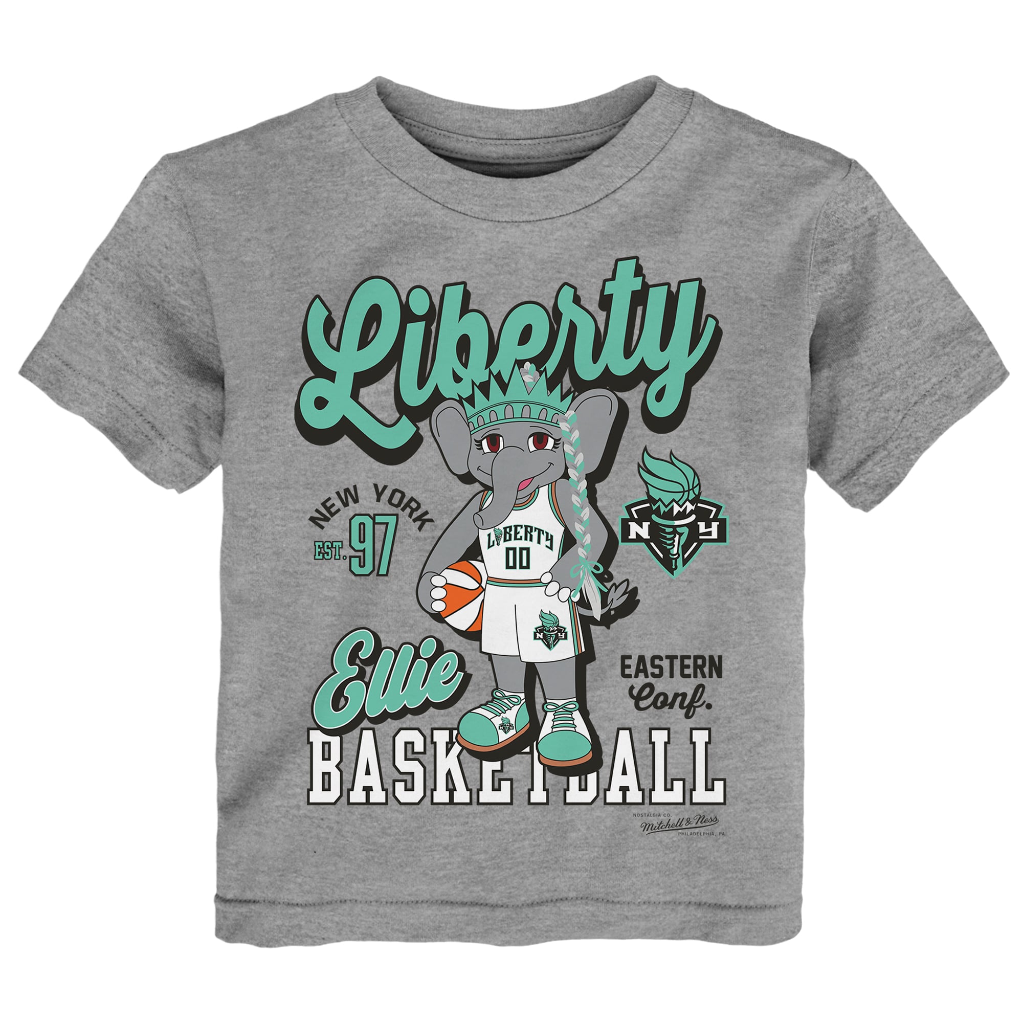 Toddler Mitchell & Ness Heather Gray New York Liberty That Girl T-Shirt