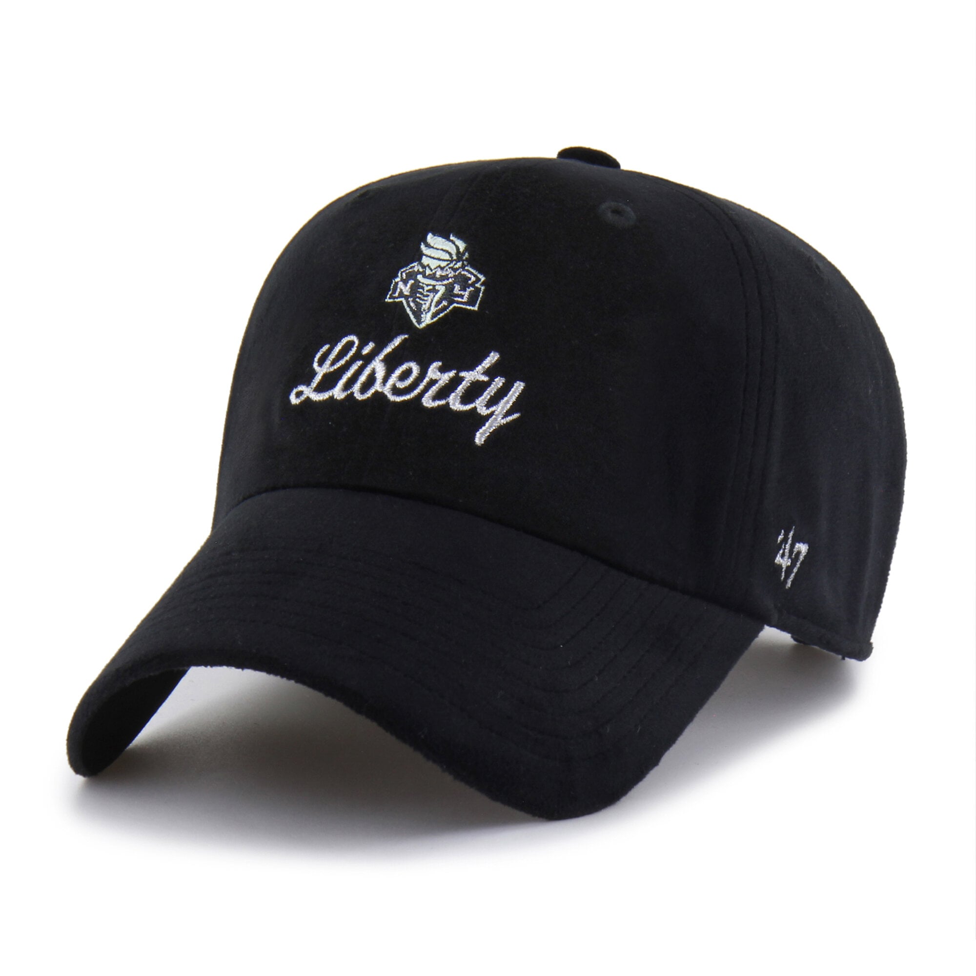 Unisex '47 Black New York Liberty Spirited Velour Clean Up Adjustable Hat