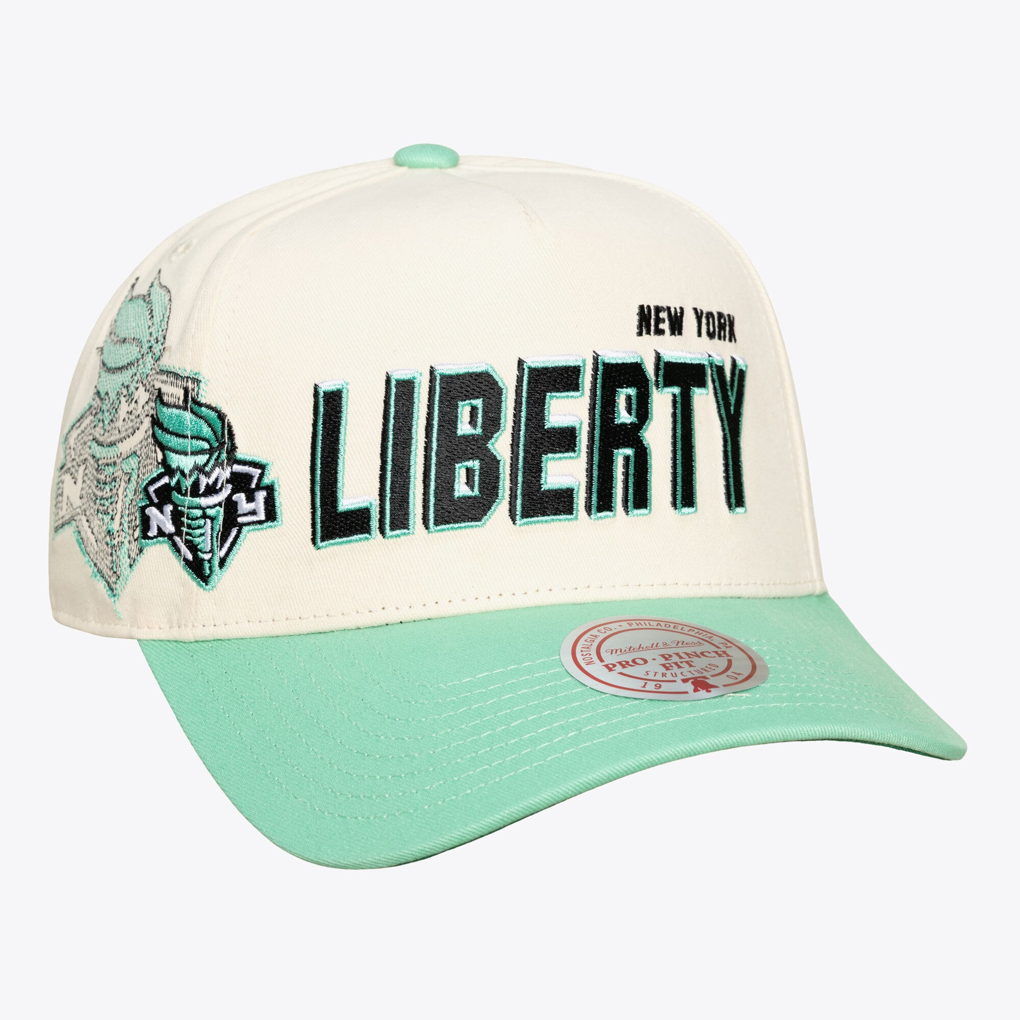Unisex Mitchell & Ness Cream New York Liberty Big Time Pro Crown Snapback Hat