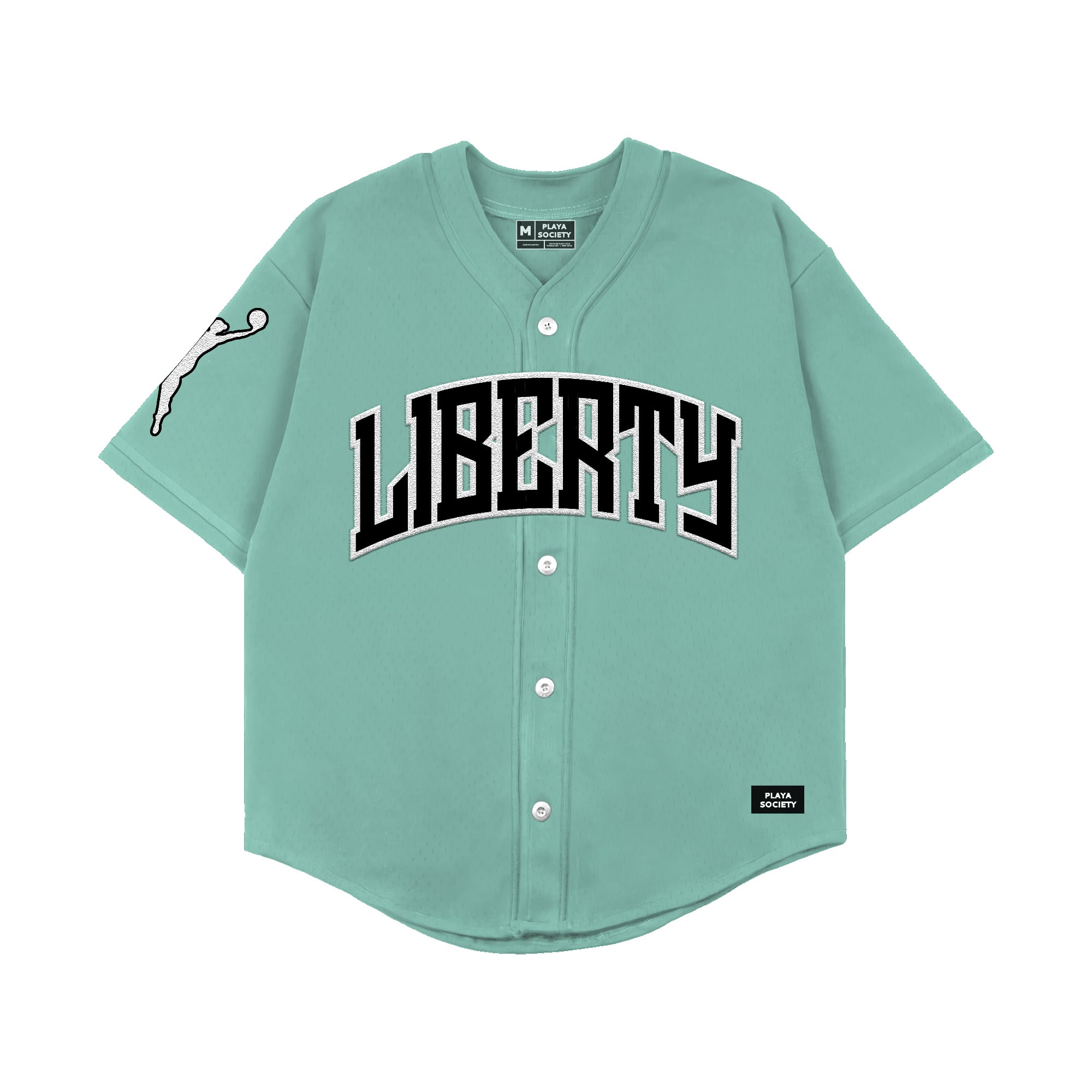 Unisex Playa Society Mint New York Liberty Baseball Fashion Jersey