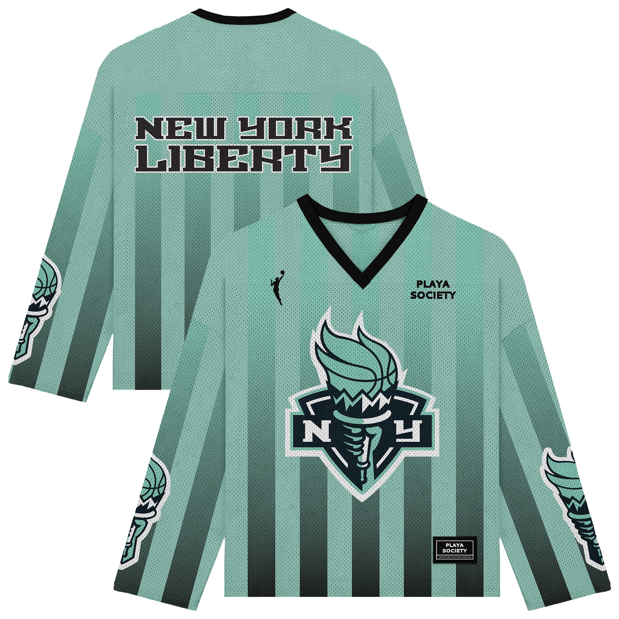 Unisex Playa Society Mint New York Liberty Hockey Fashion Jersey