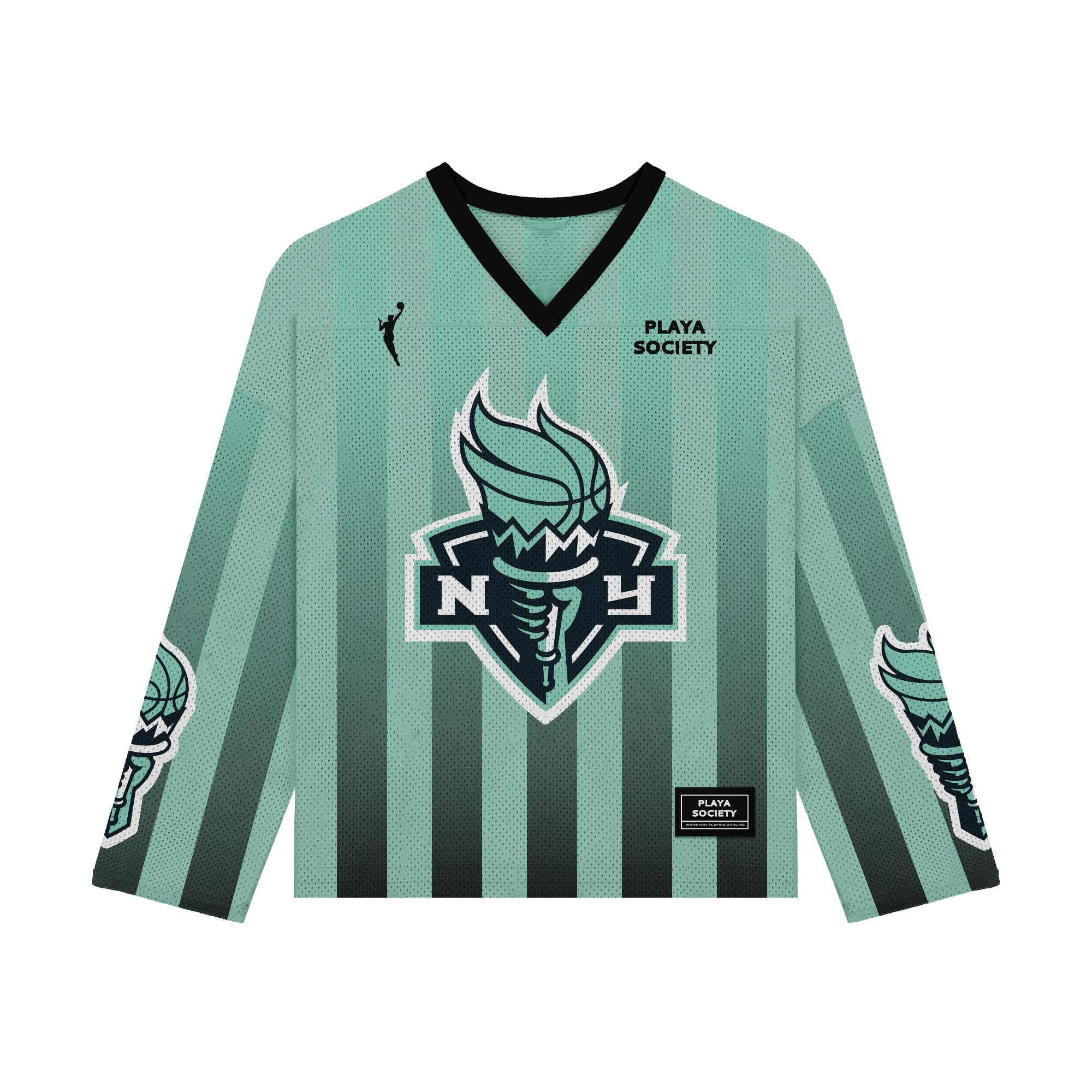 Unisex Playa Society Mint New York Liberty Hockey Fashion Jersey