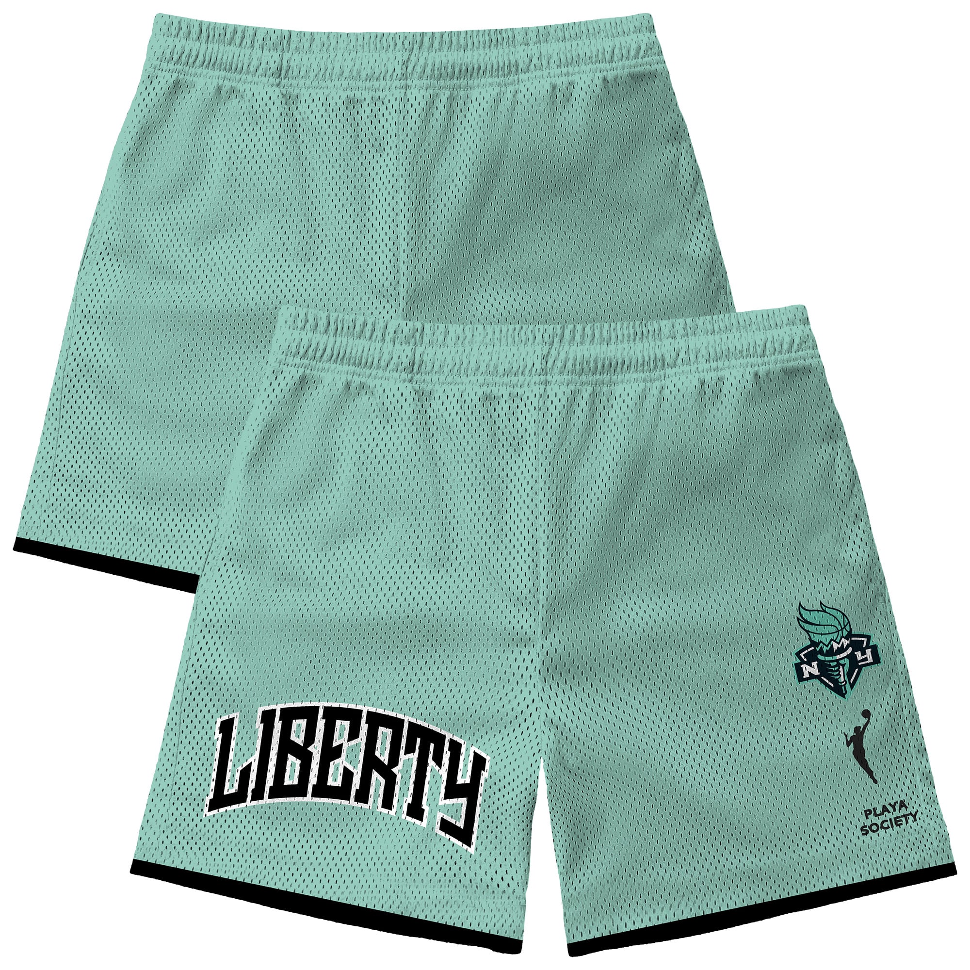 Unisex Playa Society Mint New York Liberty Team Mesh Shorts