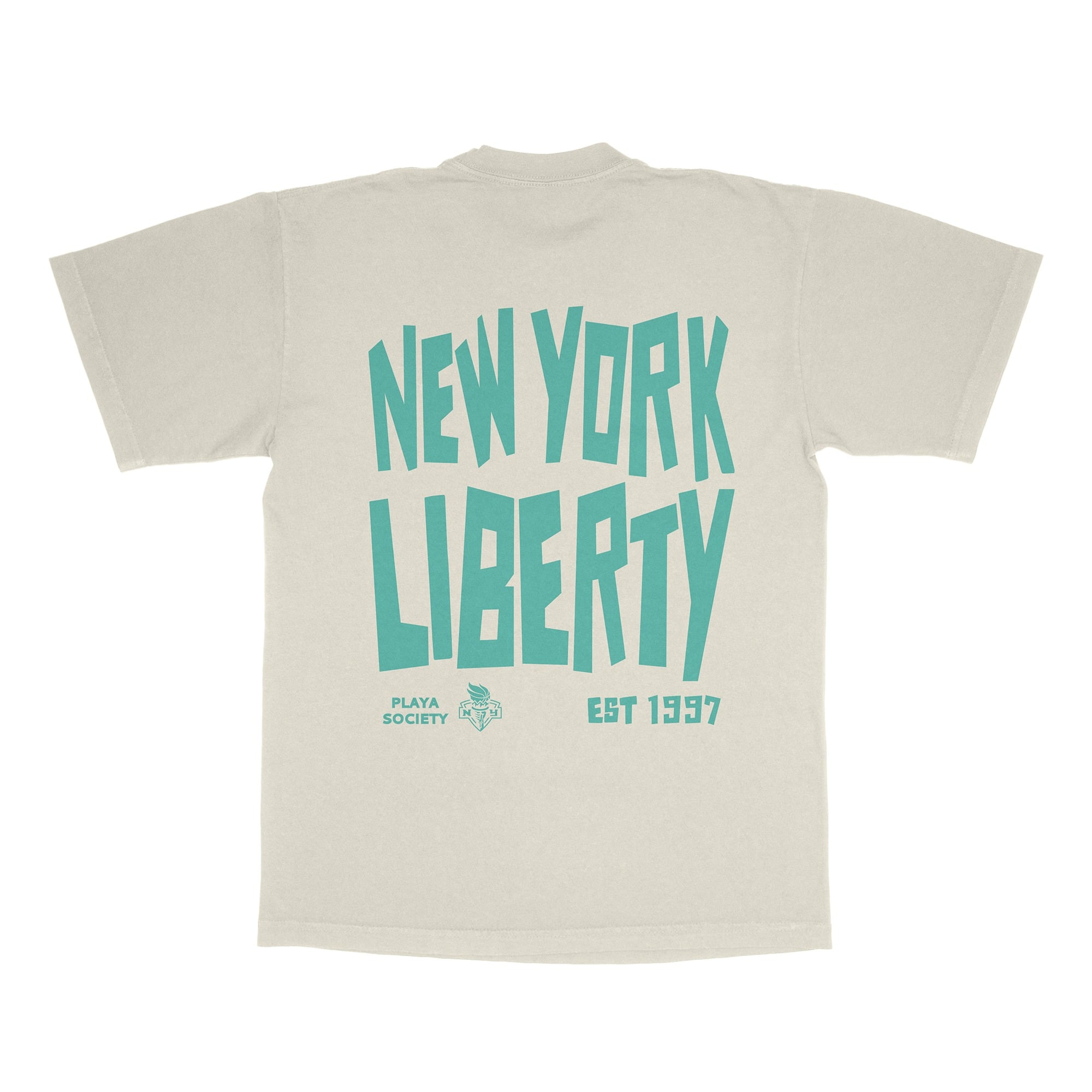T-shirt unisexe Playa Society Oatmeal New York Liberty Est