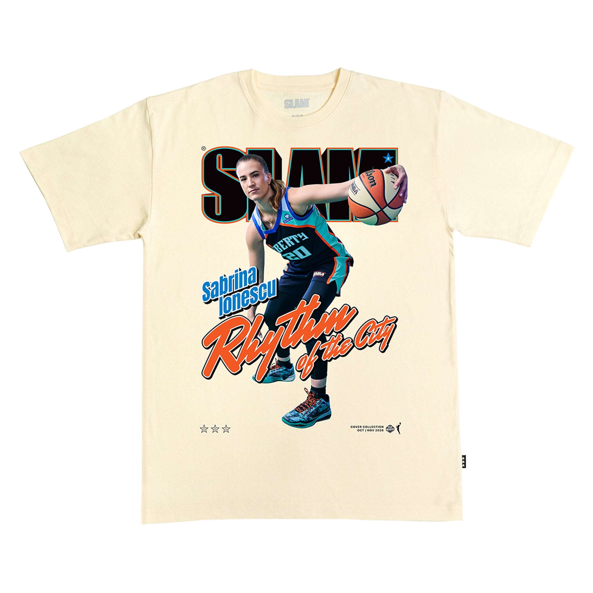 T-shirt unisexe SLAM Sabrina Ionescu couleur crème New York Liberty