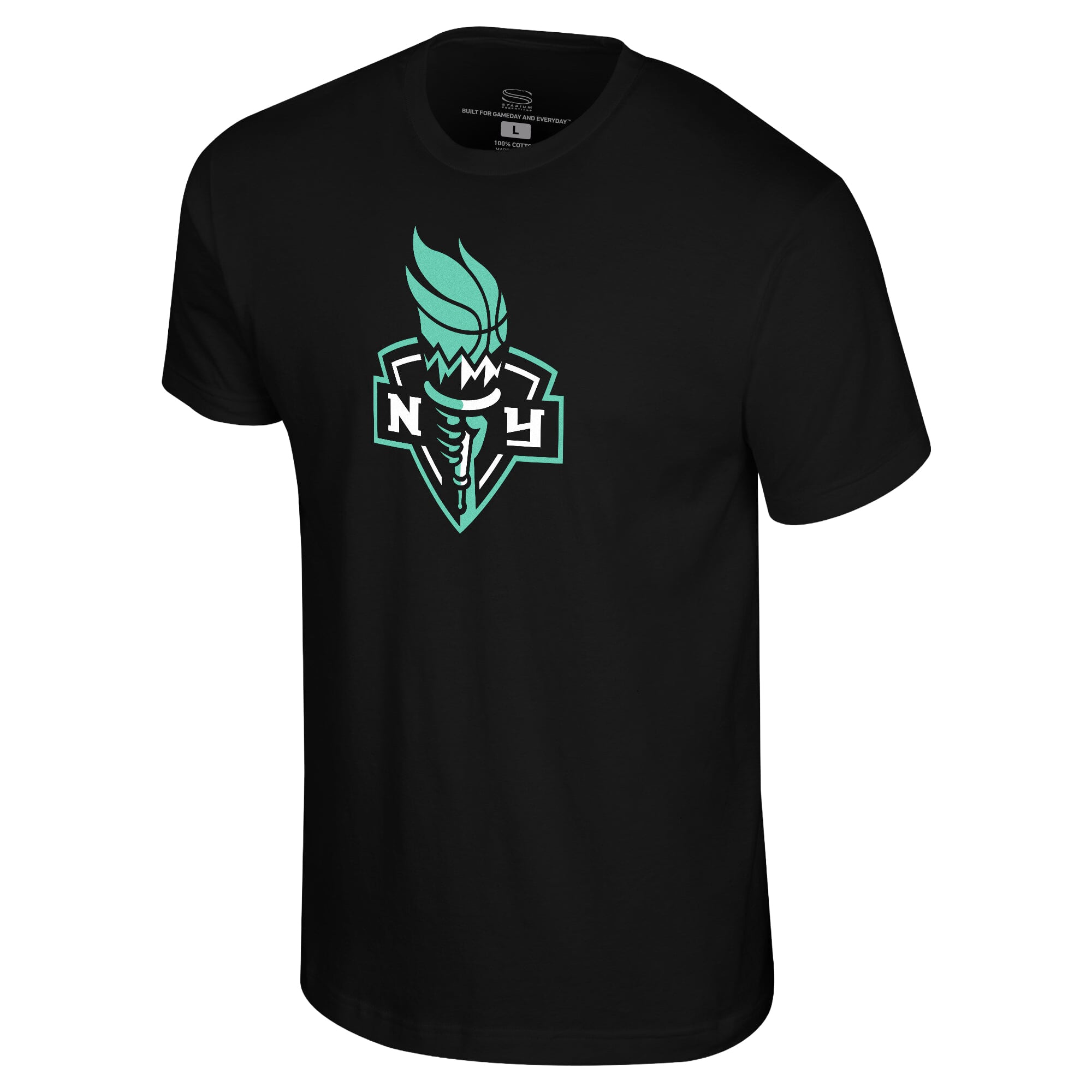 T-shirt unisexe Stadium Essentials noir New York Liberty Origins avec logo couleur