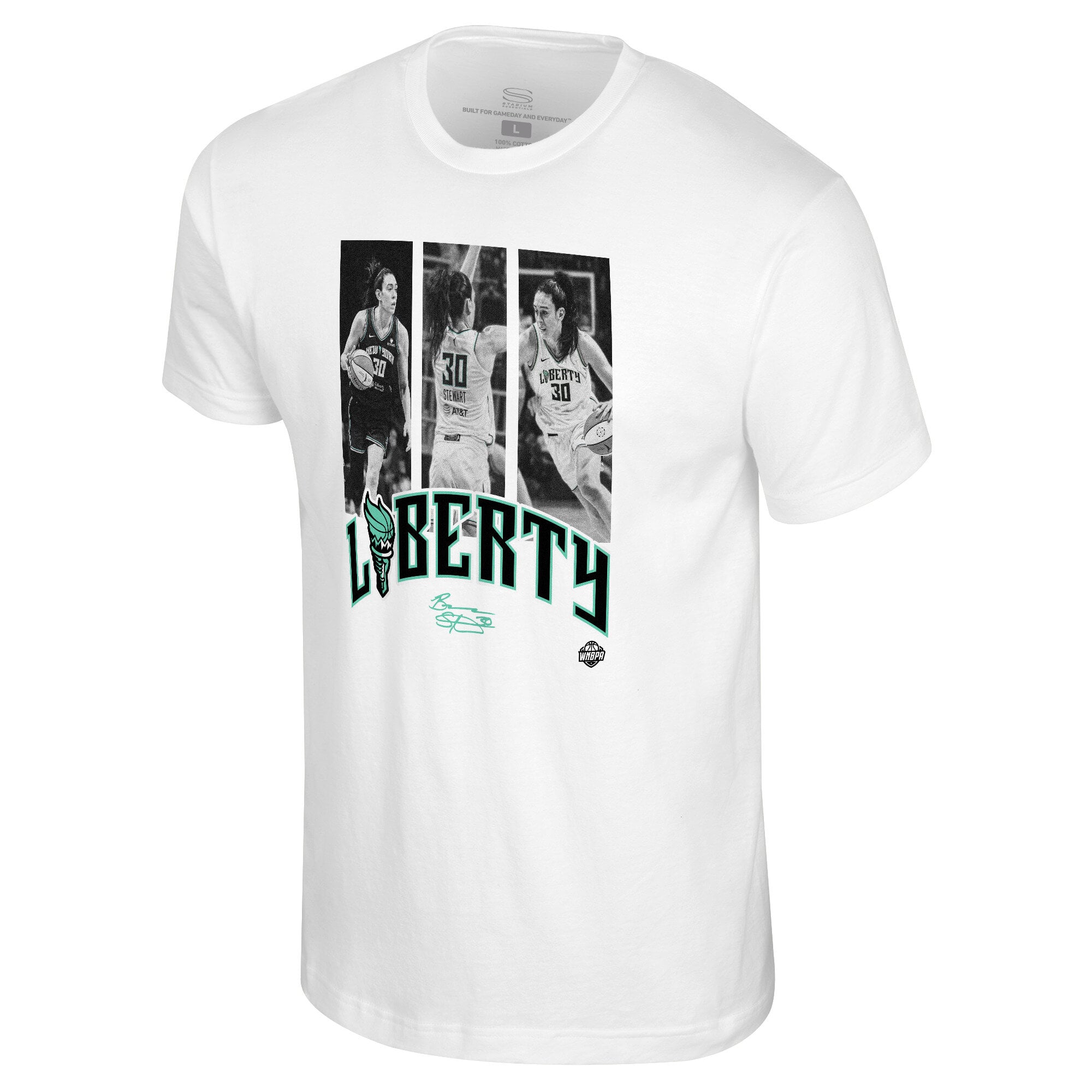 T-shirt unisexe Stadium Essentials Breanna Stewart blanc New York Liberty Team Player Hustle