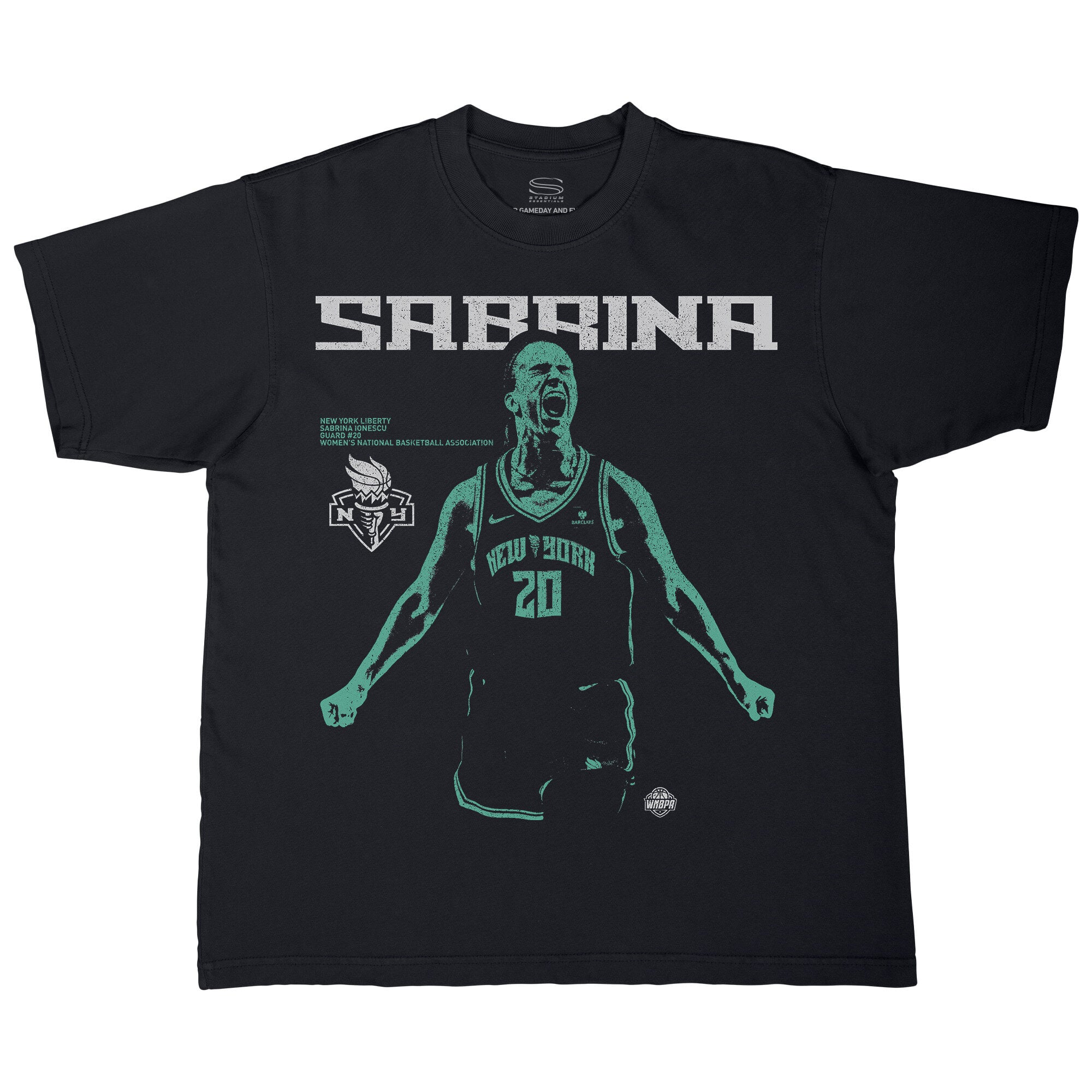 Unisex Stadium Essentials Sabrina Ionescu Black New York Liberty Two-Step Urban T-Shirt