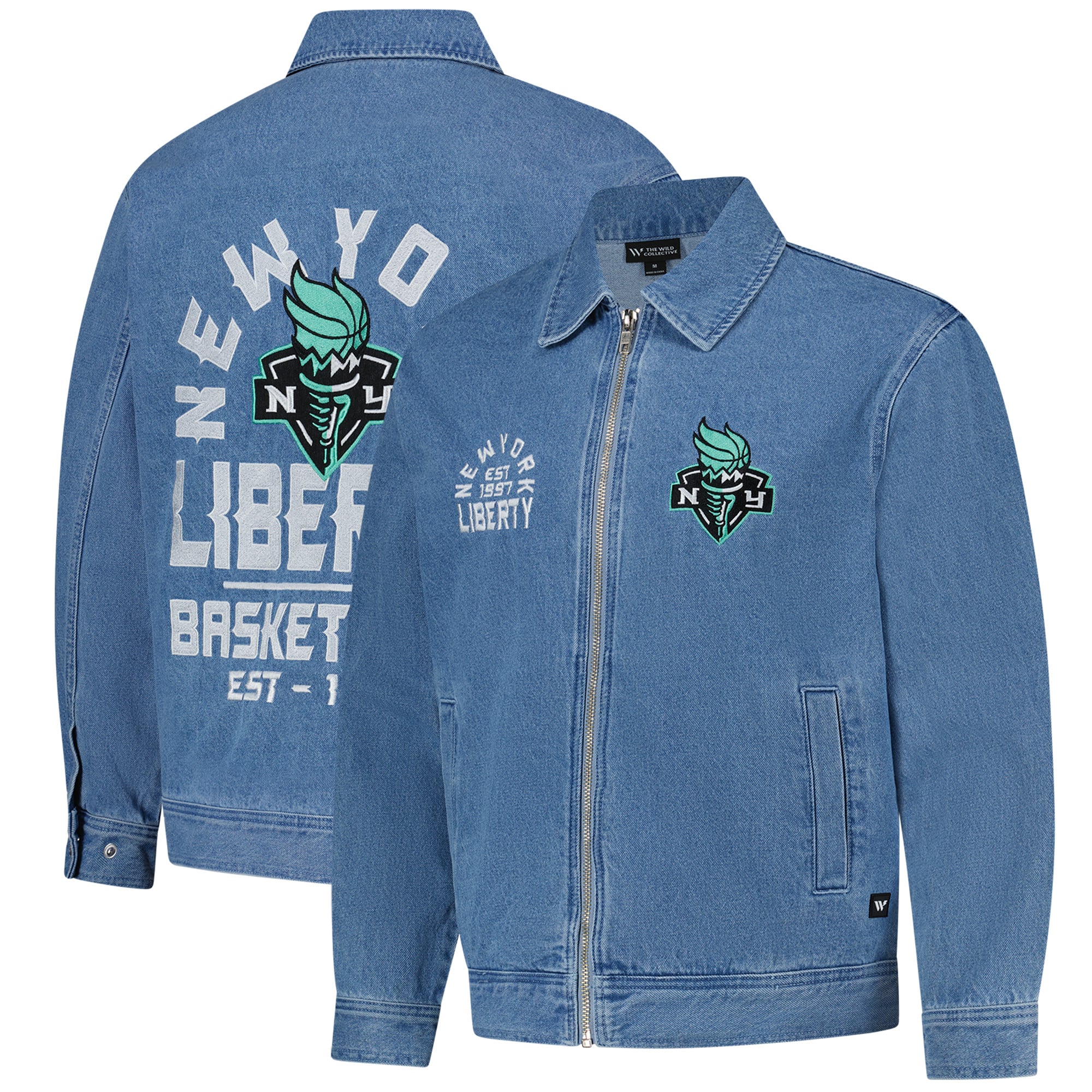 Unisex New York Liberty The Wild Collective Full-Zip Denim Jacket