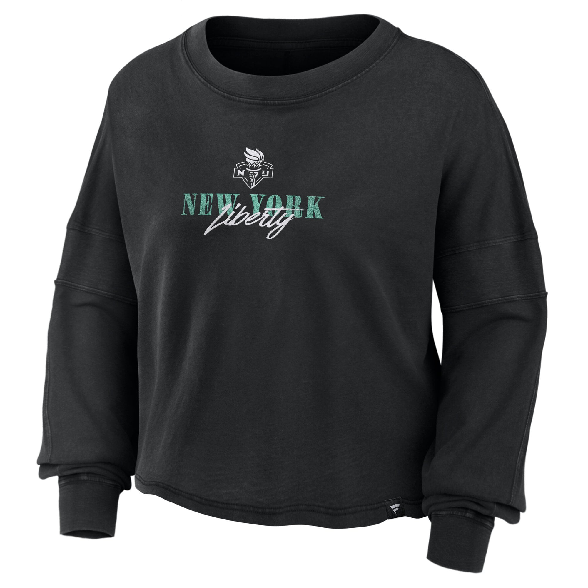 Haut oversize à manches longues Fanatics noir New York Liberty pour femme