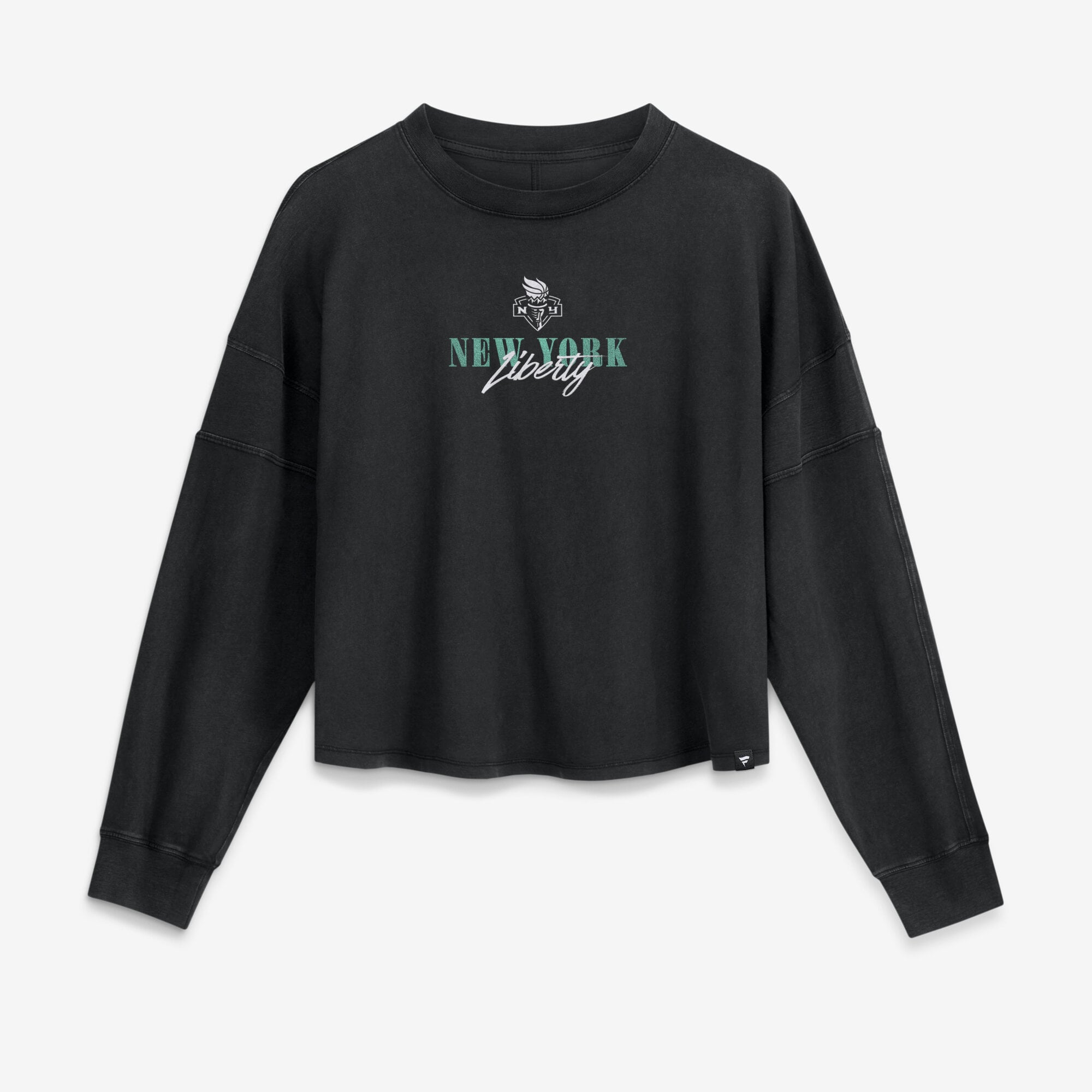 Women's Fanatics Black New York Liberty Oversized Boxy Long Sleeve Top