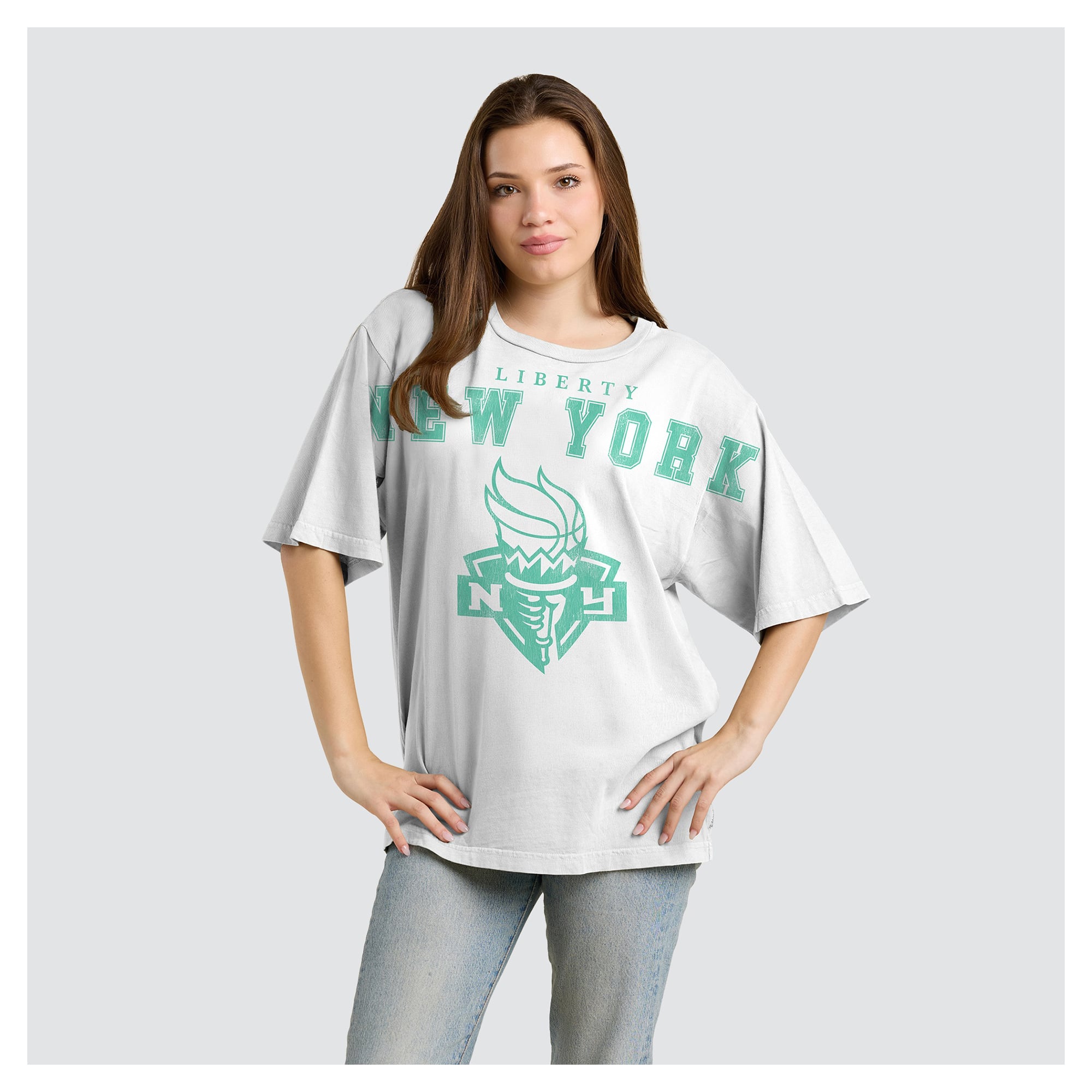 Women's Fanatics  White New York Liberty Spirit Relaxed Jersey T-Shirt