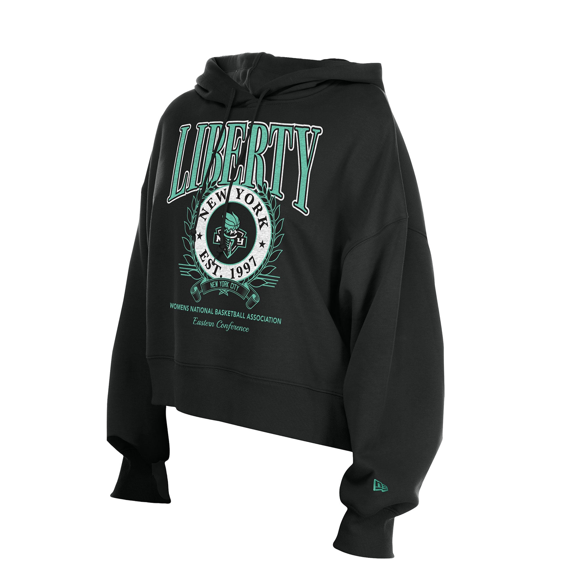 Women's New Era  Black York Liberty Boxy Dolman Hoodie