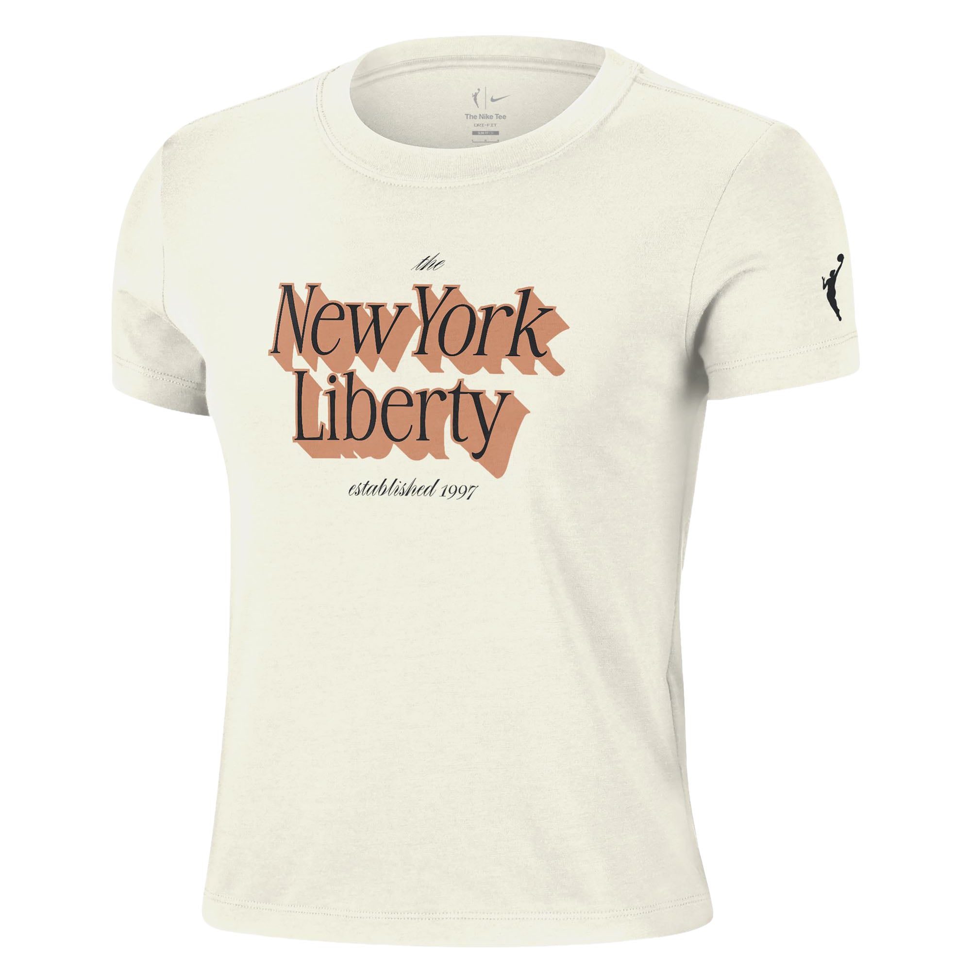 Women's Nike Cream New York Liberty Chill Tri-Blend Mod Cropped T-Shirt