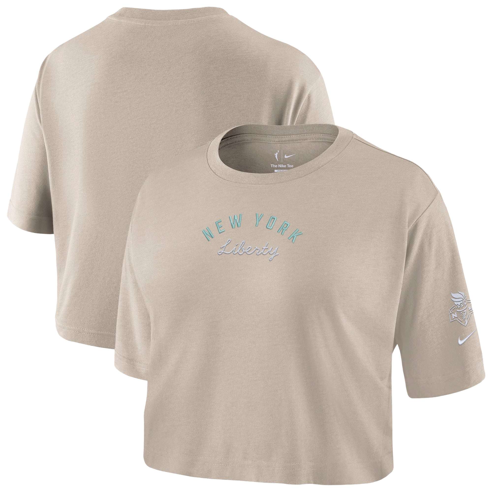 Women's Nike Cream New York Liberty Studio Cropped T-Shirt