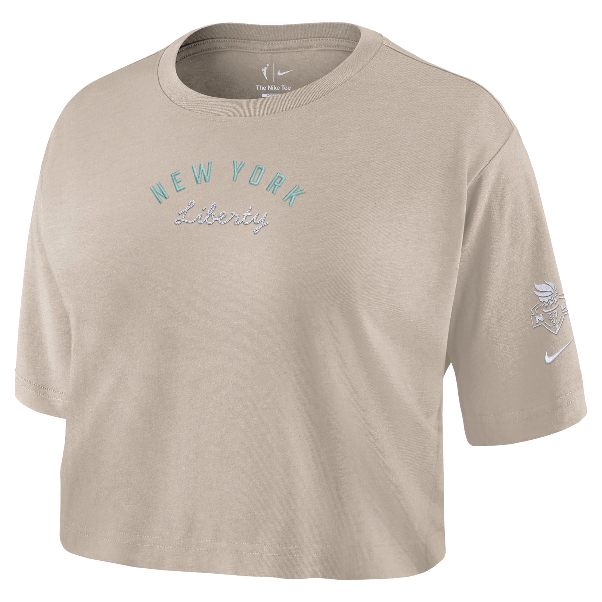 Women's Nike Cream New York Liberty Studio Cropped T-Shirt