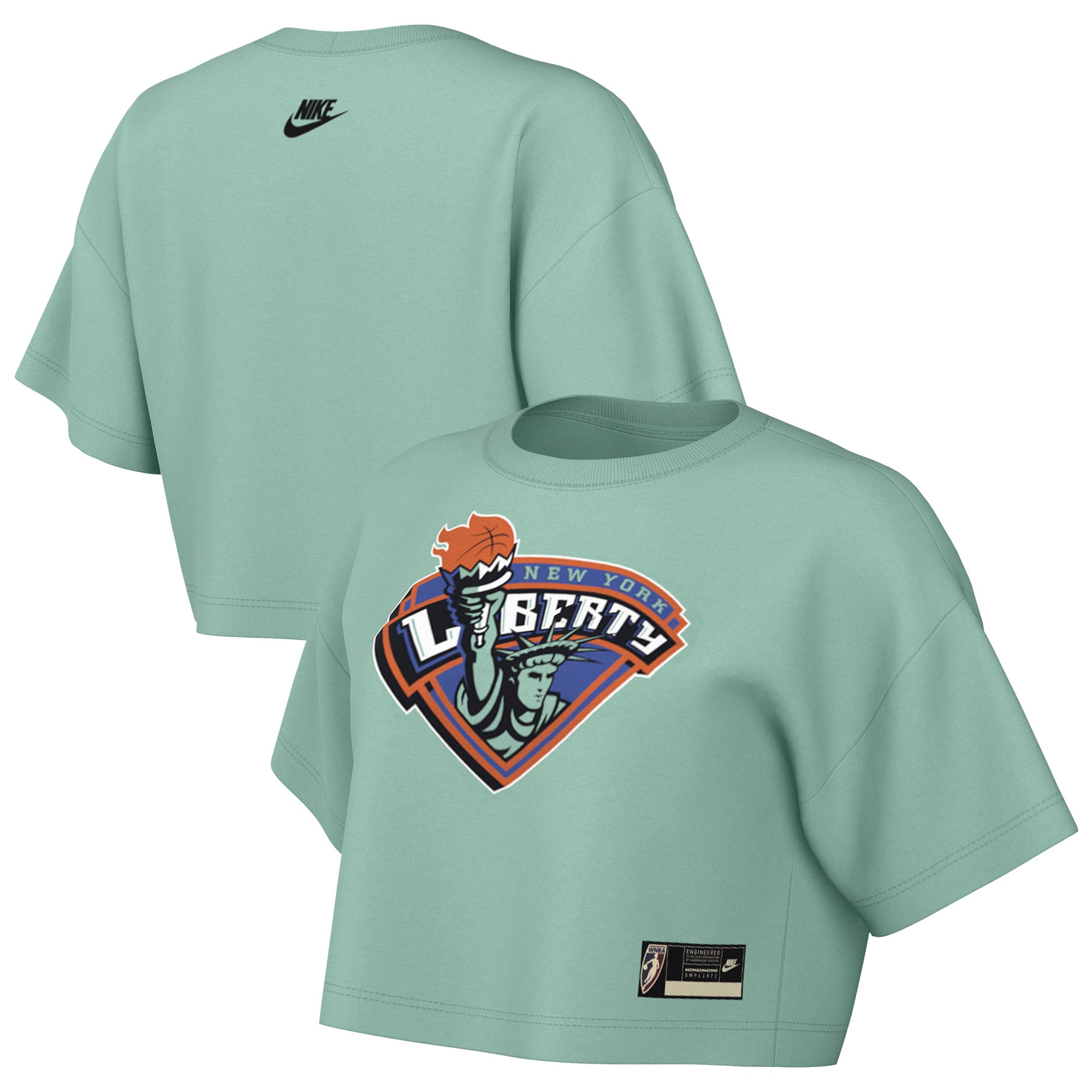 Women's Nike Mint New York Liberty Throwback Cropped T-Shirt - Court Origins