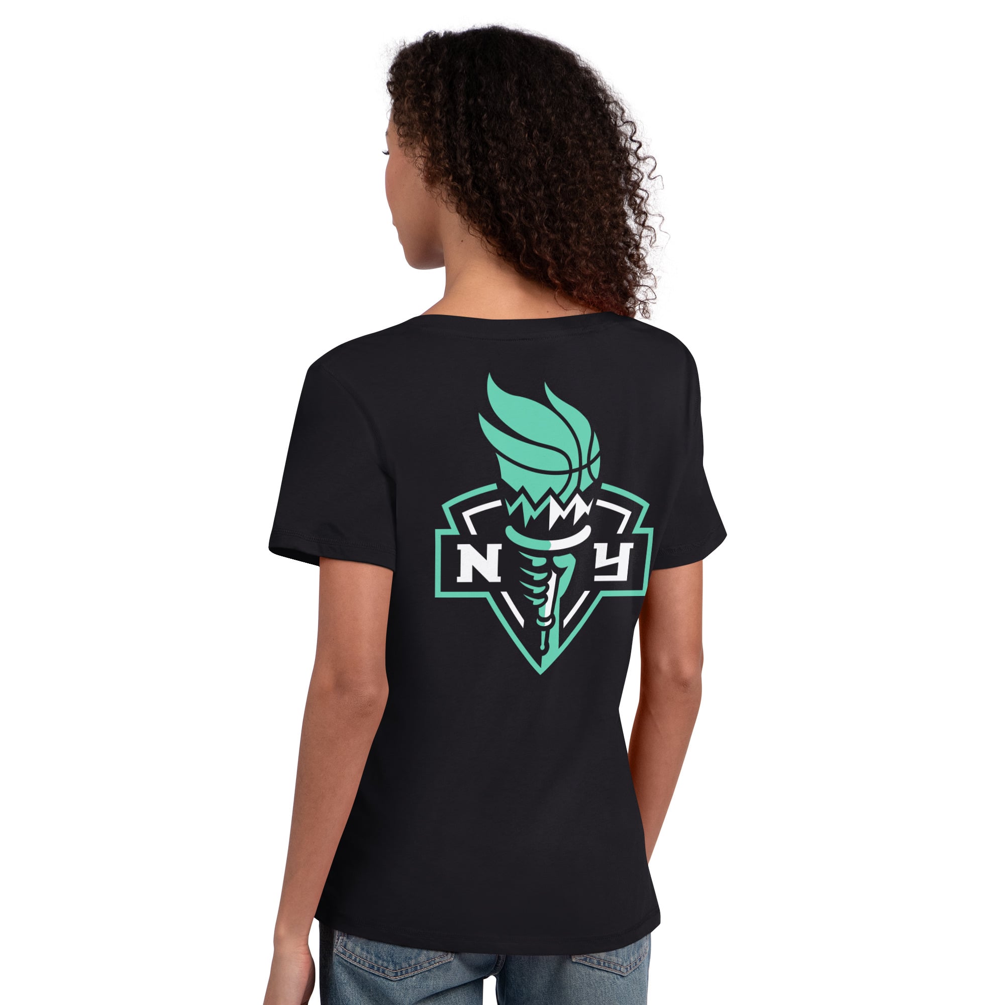 Women's Starter Black New York Liberty WNBA 30th Anniversary Scoop Neck T-Shirt