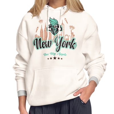 New York Liberty Starter Women's City Slogan Fleece Hoodie - White
