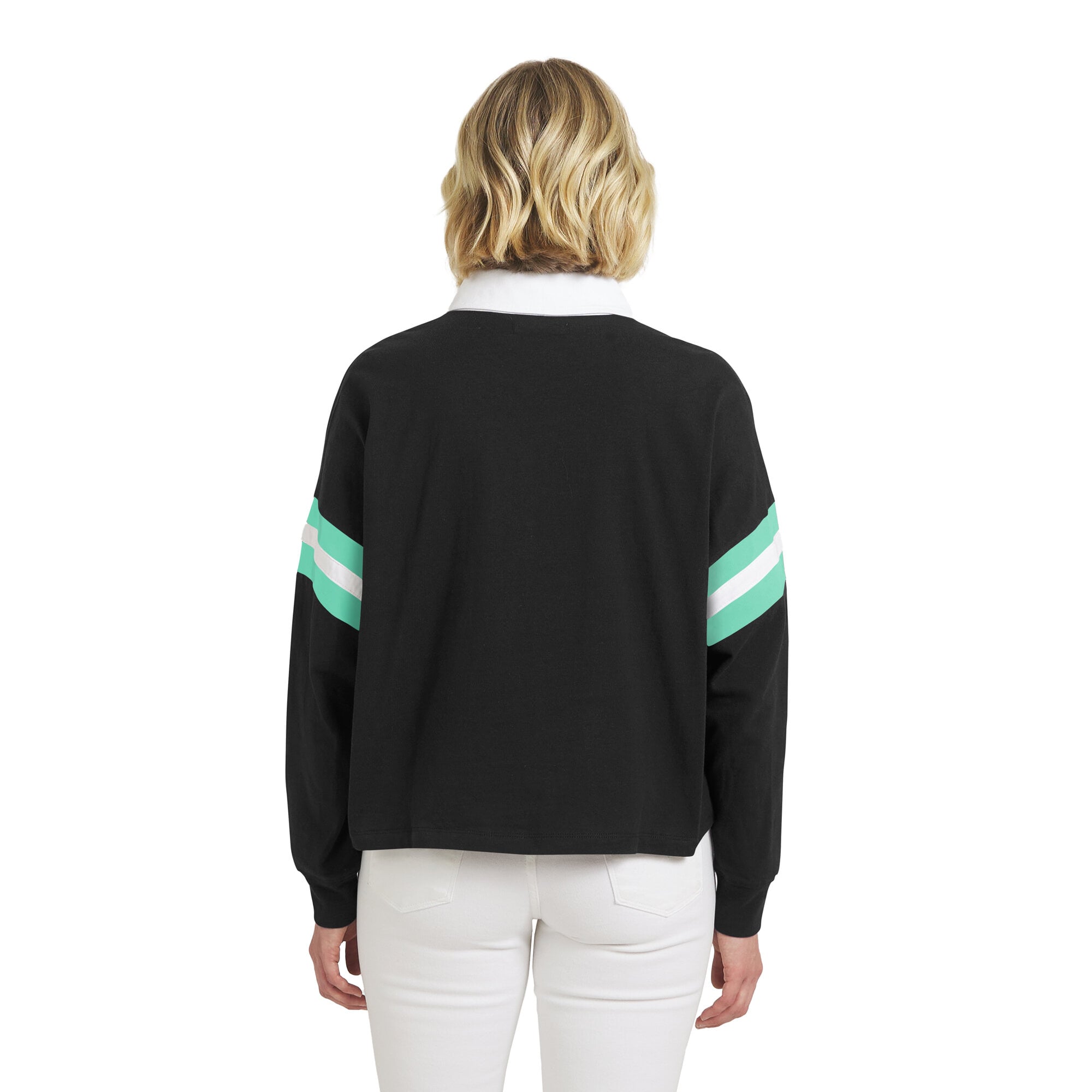 Polo de rugby noir New York Liberty la collection femme WEAR by Erin Andrews