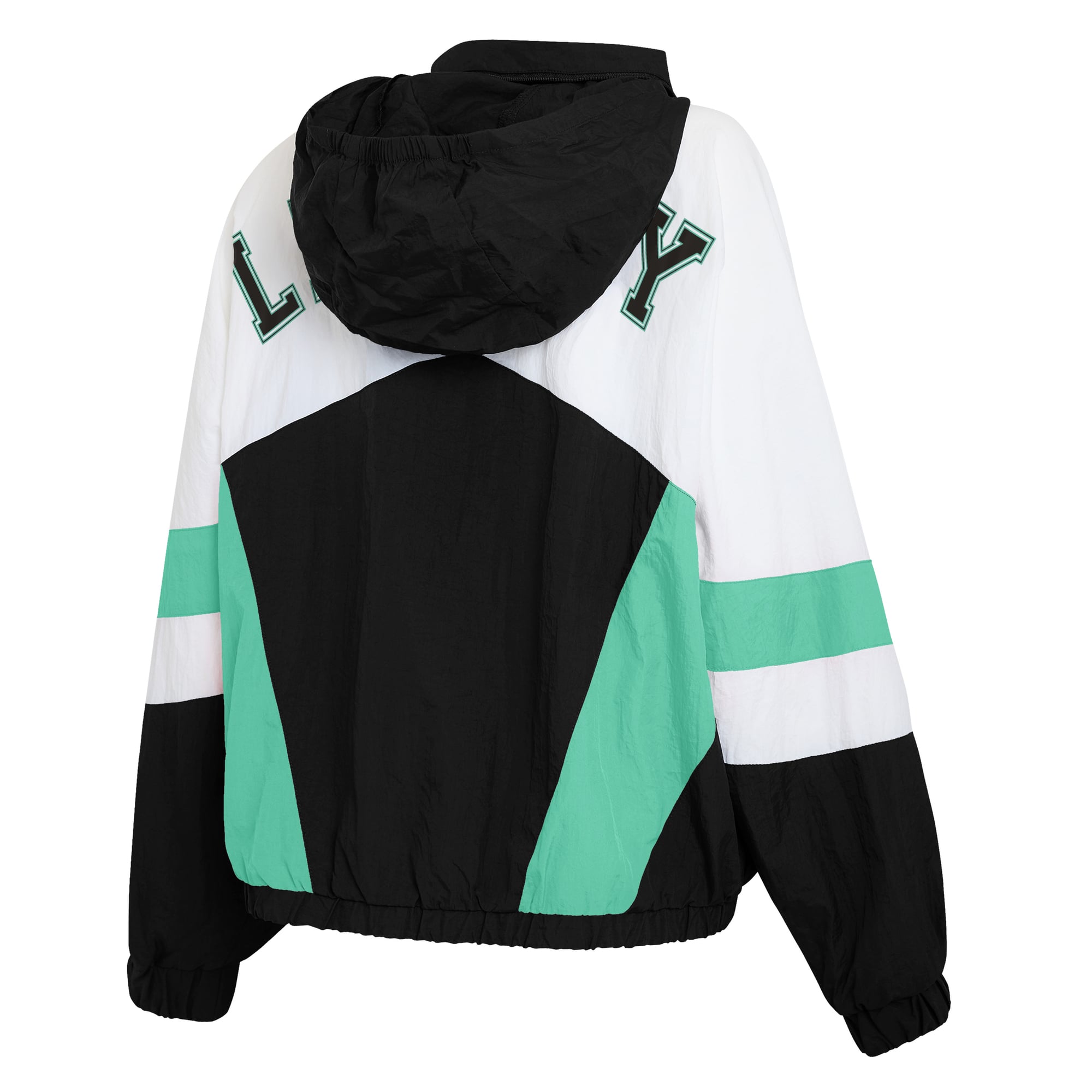 Veste coupe-vent zippée New York Liberty blanche et noire pour femme de la marque WEAR by Erin Andrews