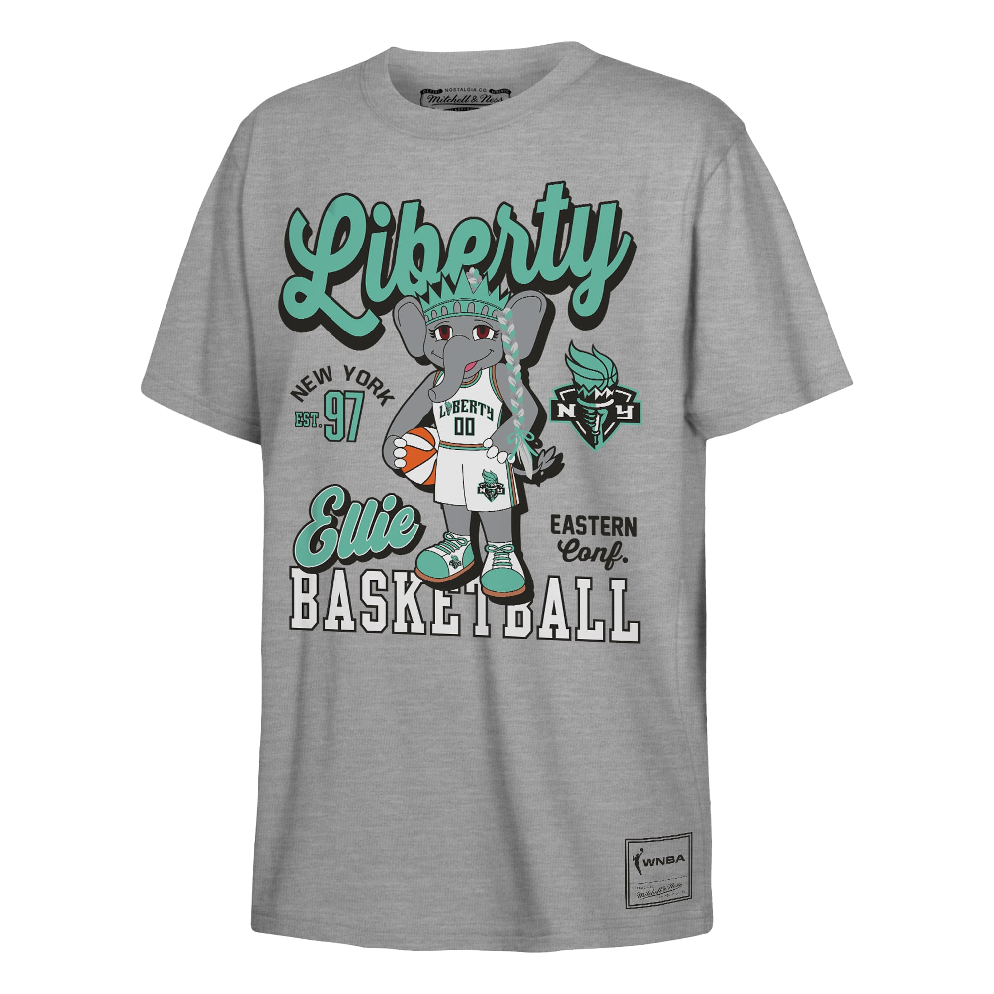 T-shirt Mitchell & Ness Heather Gray New York Liberty « That Girl » pour enfant