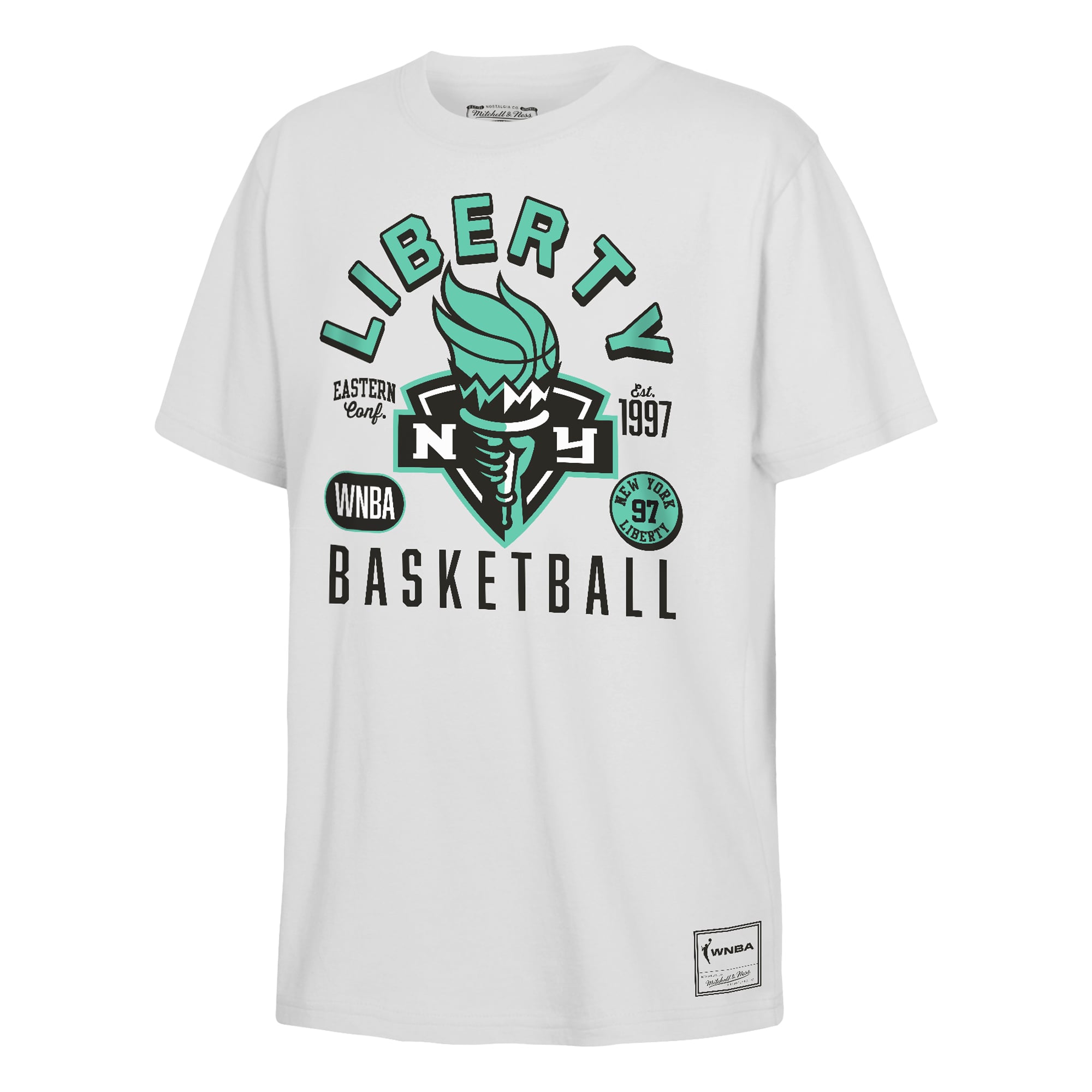 T-shirt Mitchell & Ness blanc pour enfant New York Liberty City So Nice